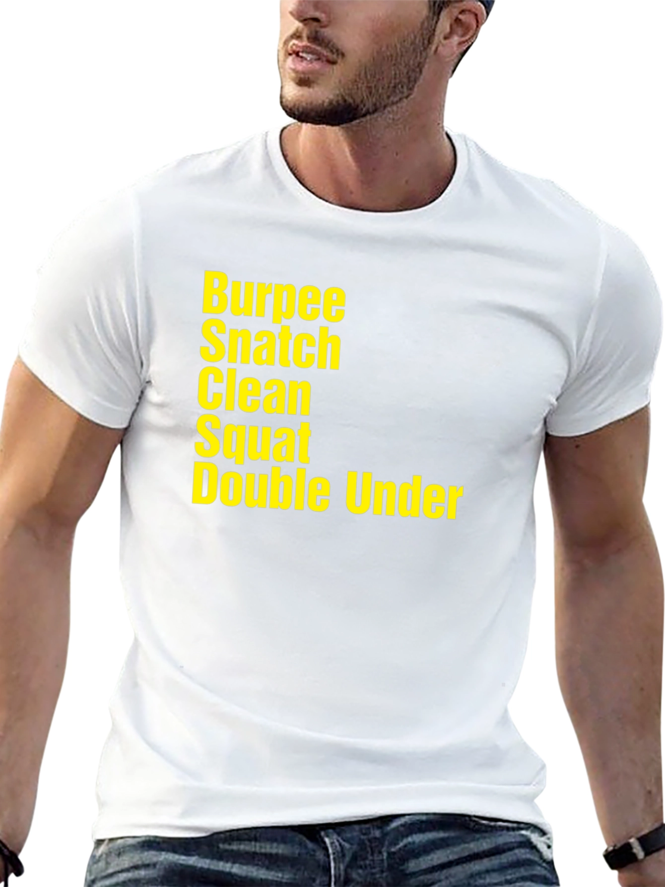 Black Workout Exercise T-Shirt - Burpee Snatch Clean Squat Under view 13