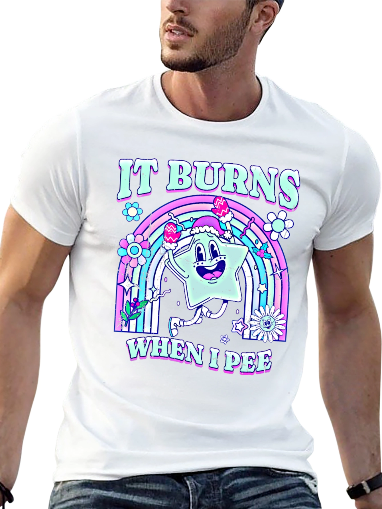 Black It Burns When I Pee Graphic Tee view 13