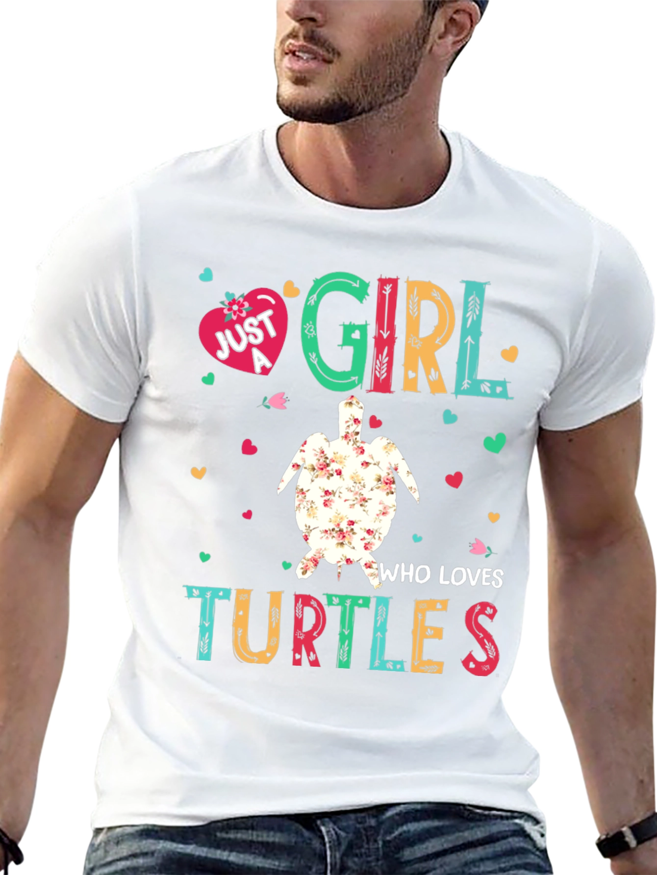 Black Just A Girl Who Loves Turtles T-Shirt view 13