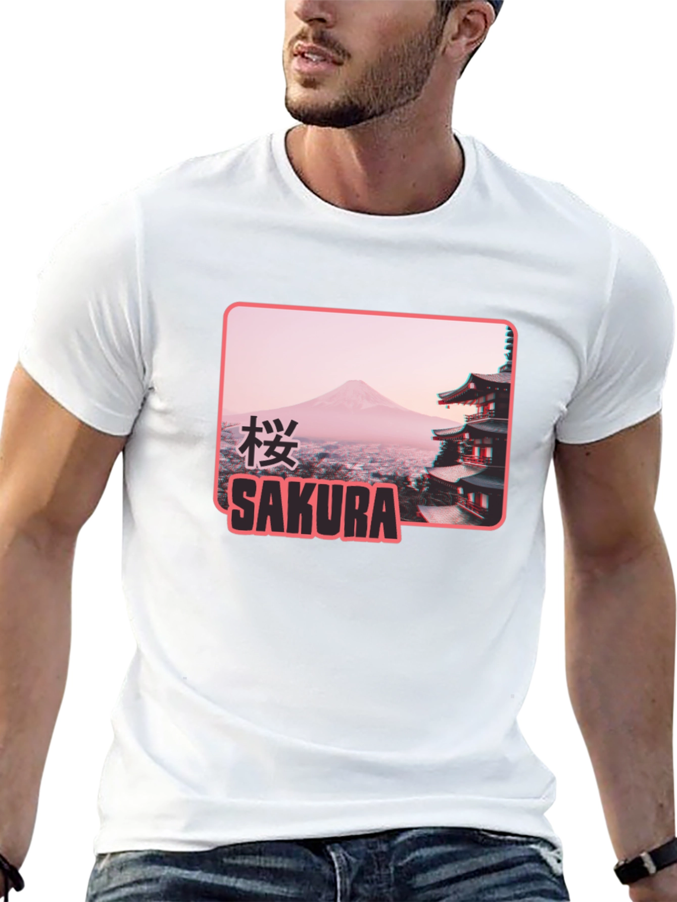 Black Sakura Japan Graphic T-Shirt - Black view 13