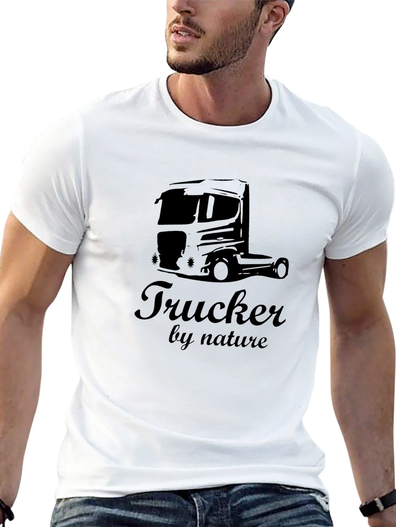 Black Trucker By Nature Graphic Tee - Black view 13