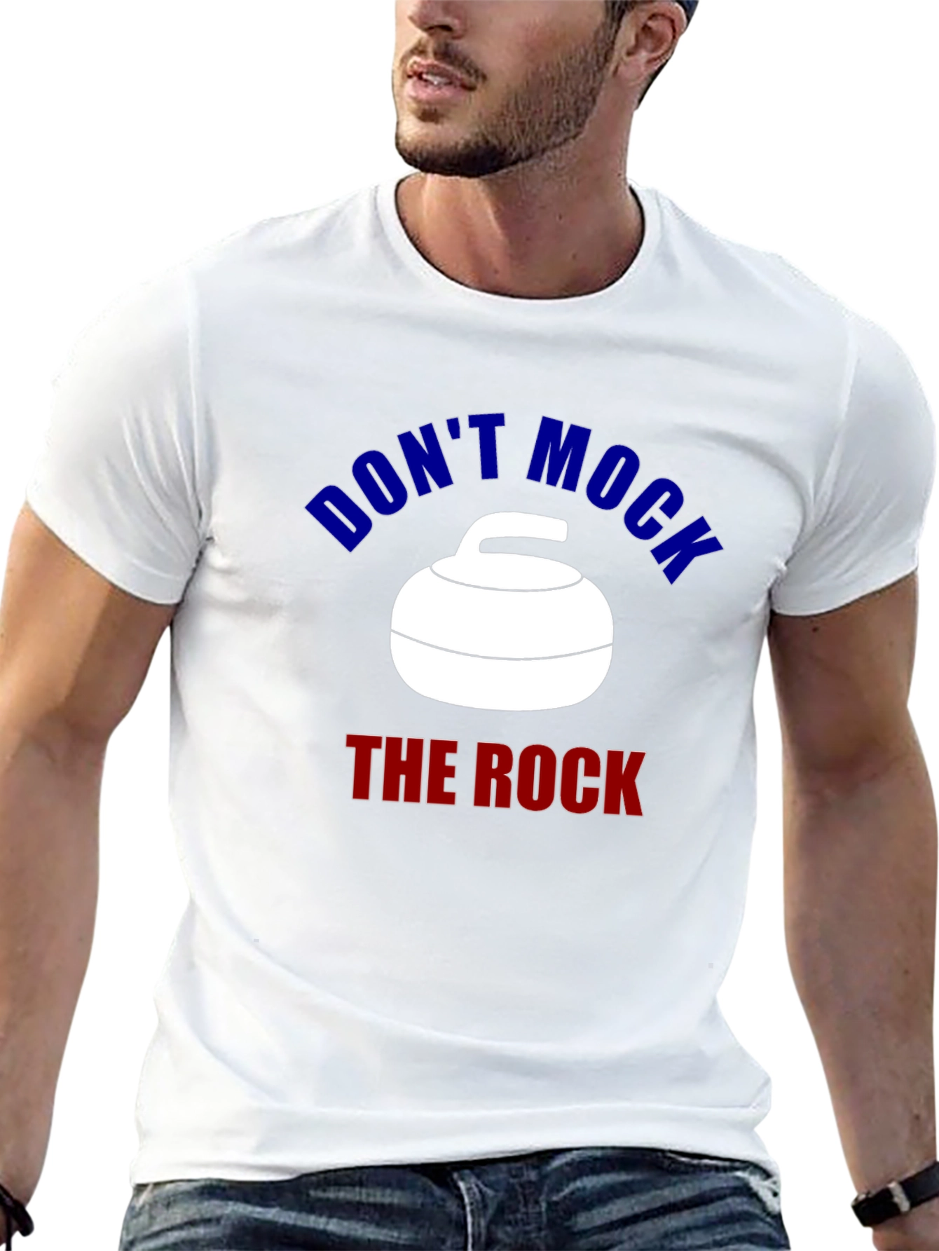 Black Don't Mock The Rock Curling T-Shirt view 13