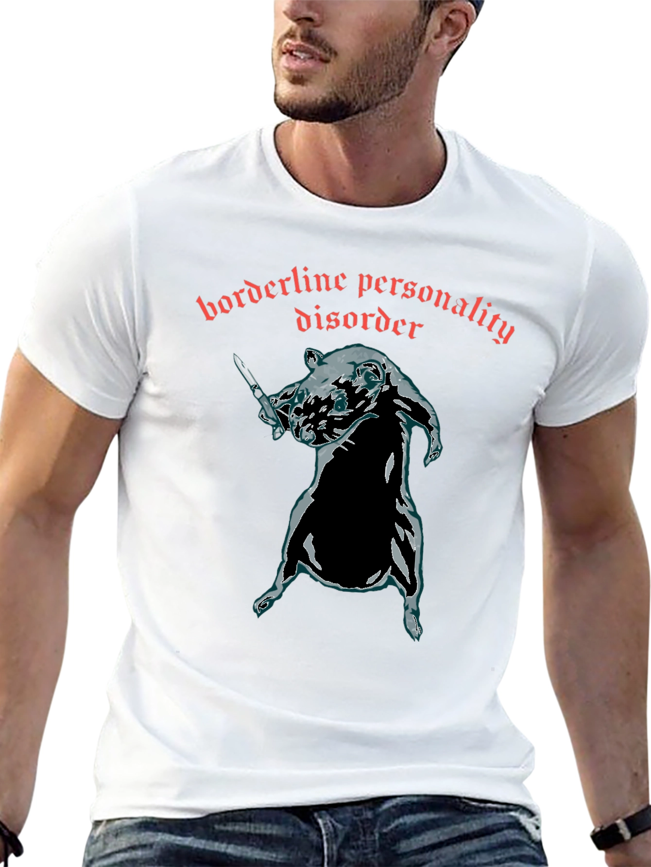 Black Borderline Personality Disorder Rat T-Shirt view 13