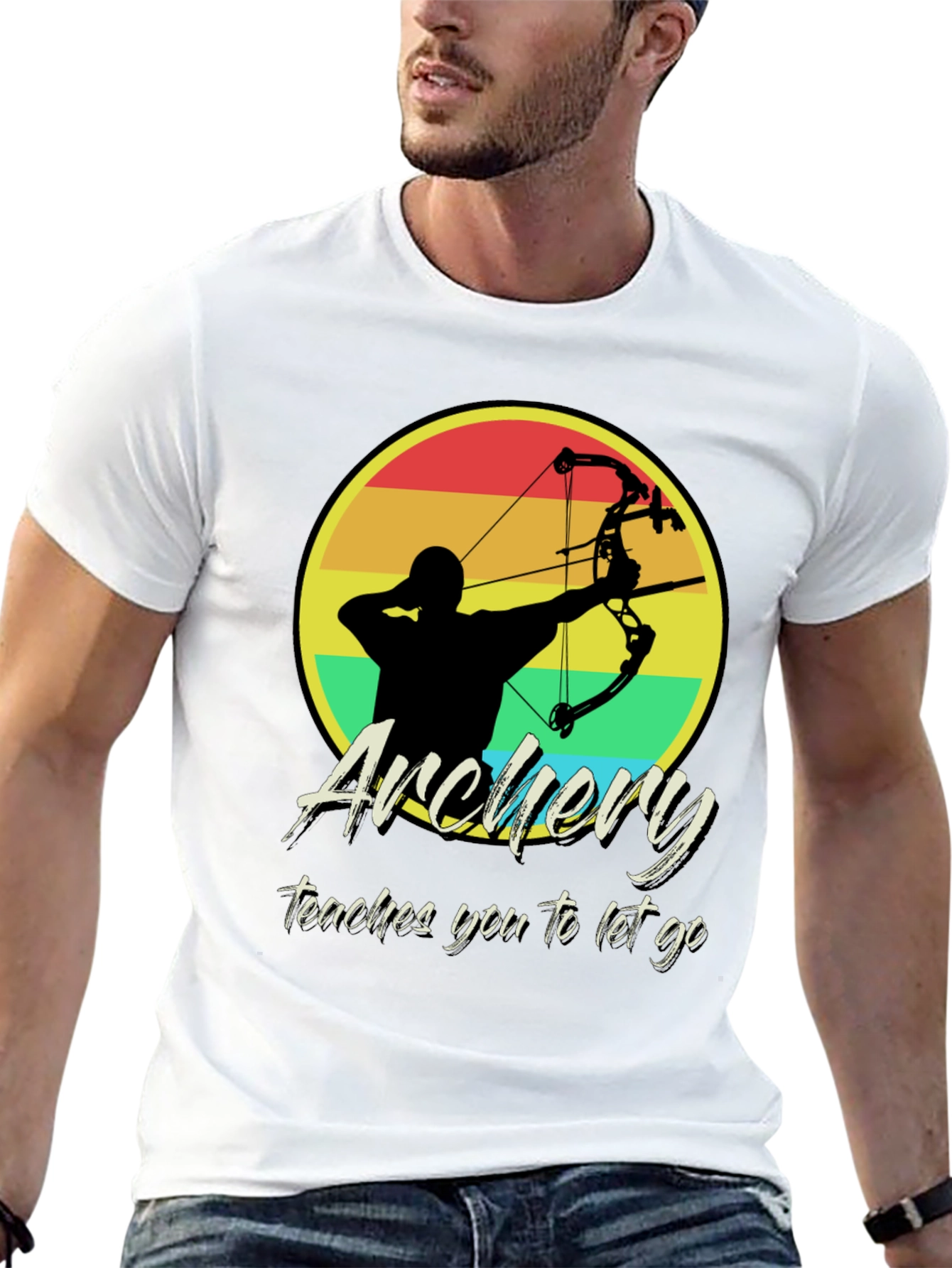 Black Archery Teaches You To Let Go T-Shirt view 13