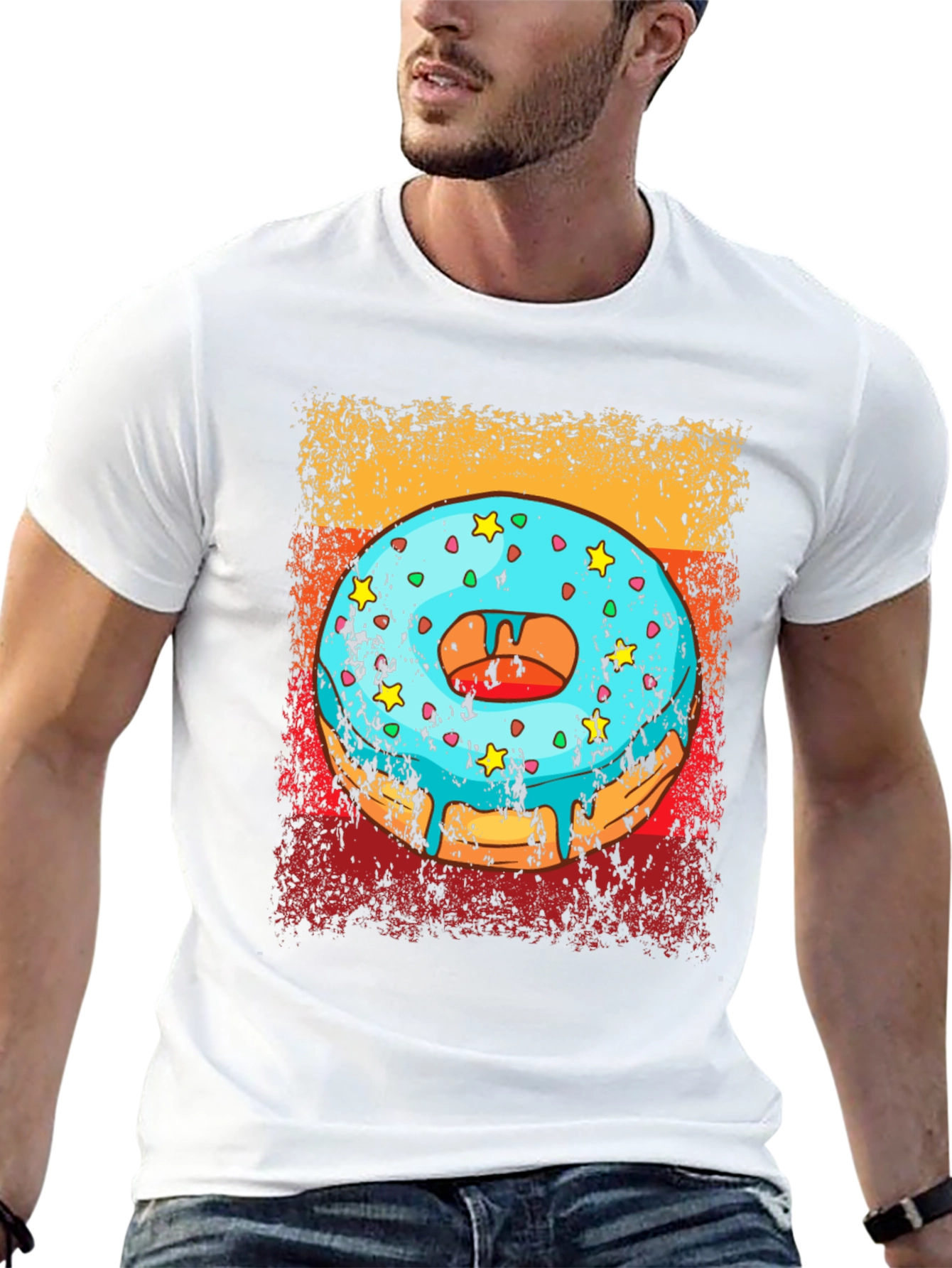 Black Donut Graphic Tee - Novelty T-Shirt view 13