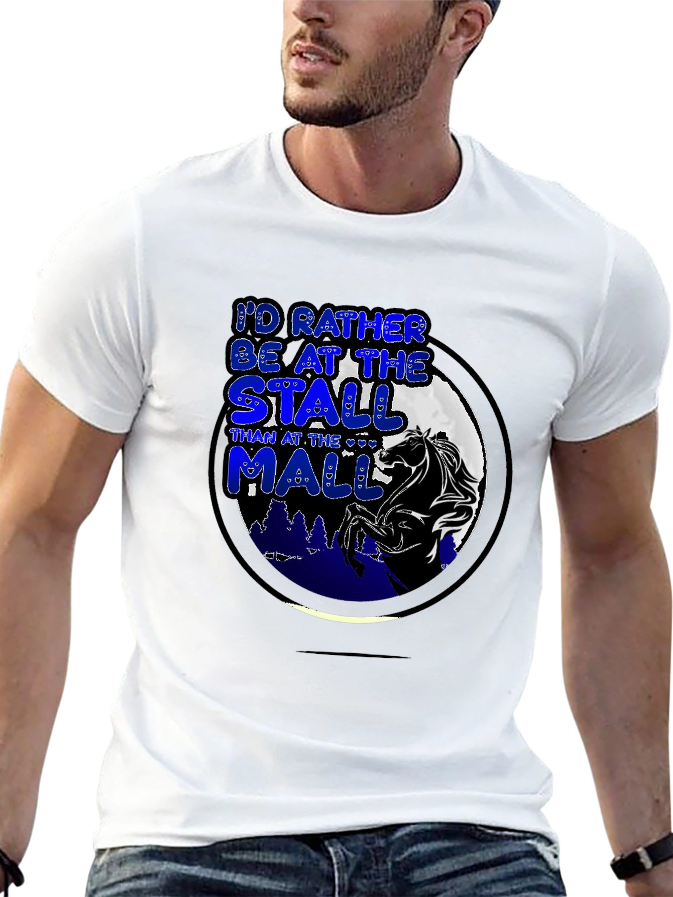 Black Horse Stall Over Mall Graphic Tee view 13