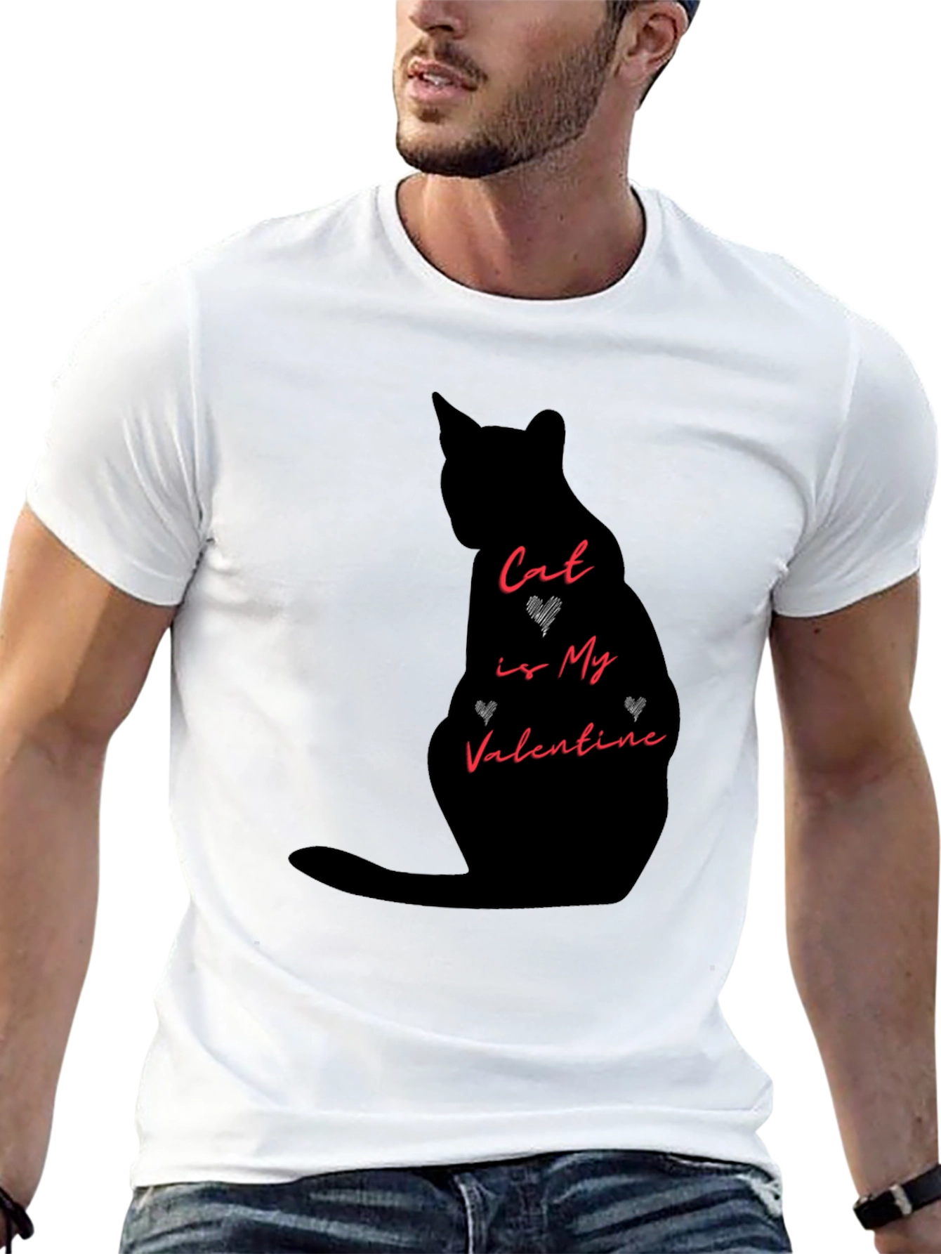 Black Cat is My Valentine Graphic Tee view 13
