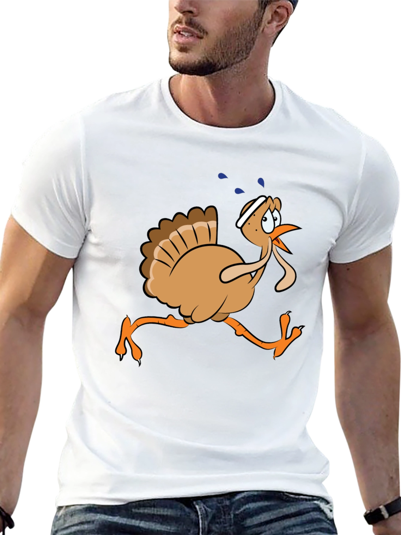 Black Running Turkey Graphic T-Shirt view 13