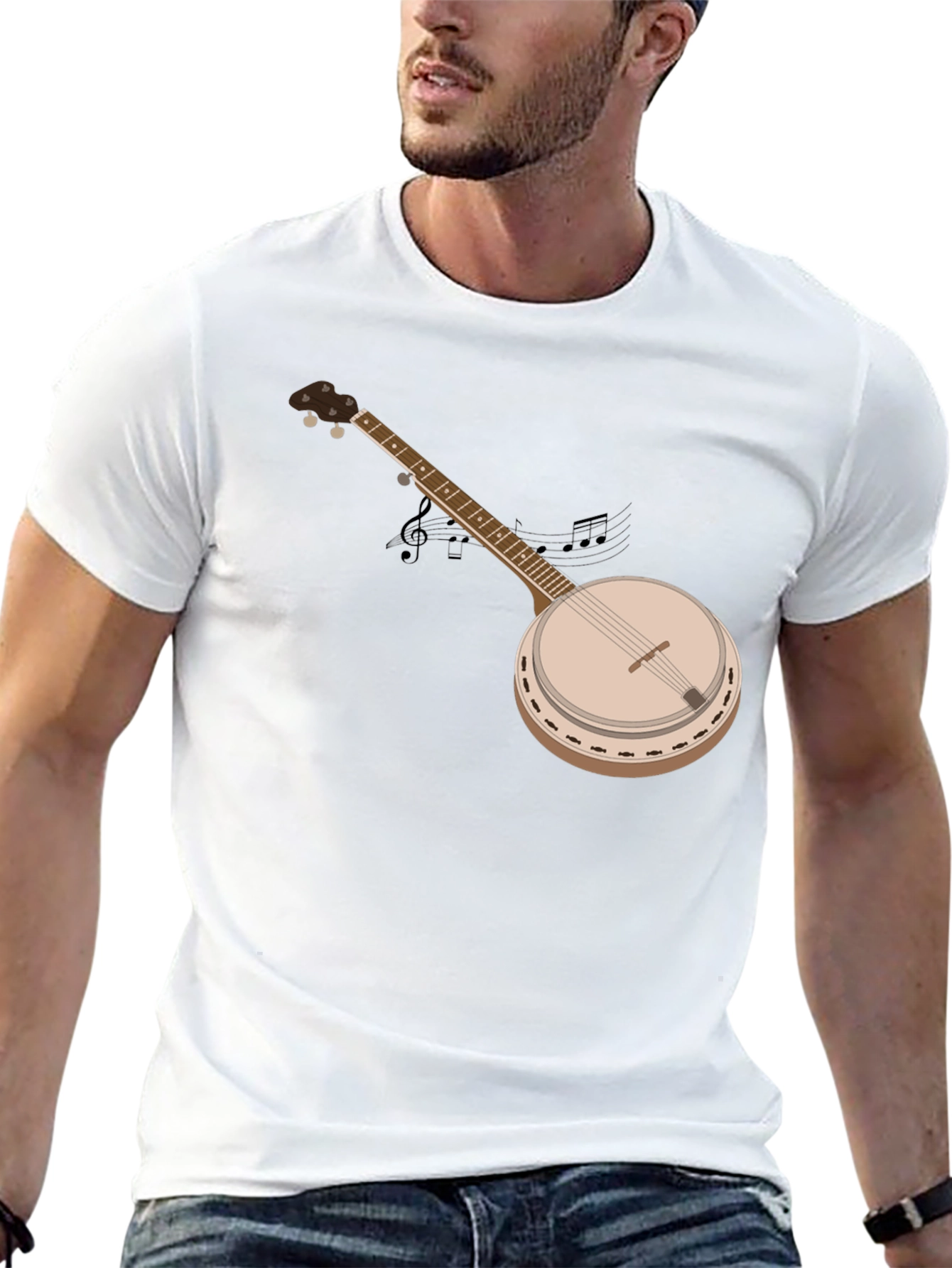 Black Banjo Graphic T-Shirt - Music Lover Tee view 13