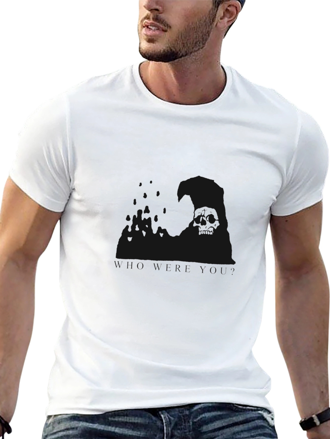 Black Men's Classic Black Crew Neck T-Shirt view 13