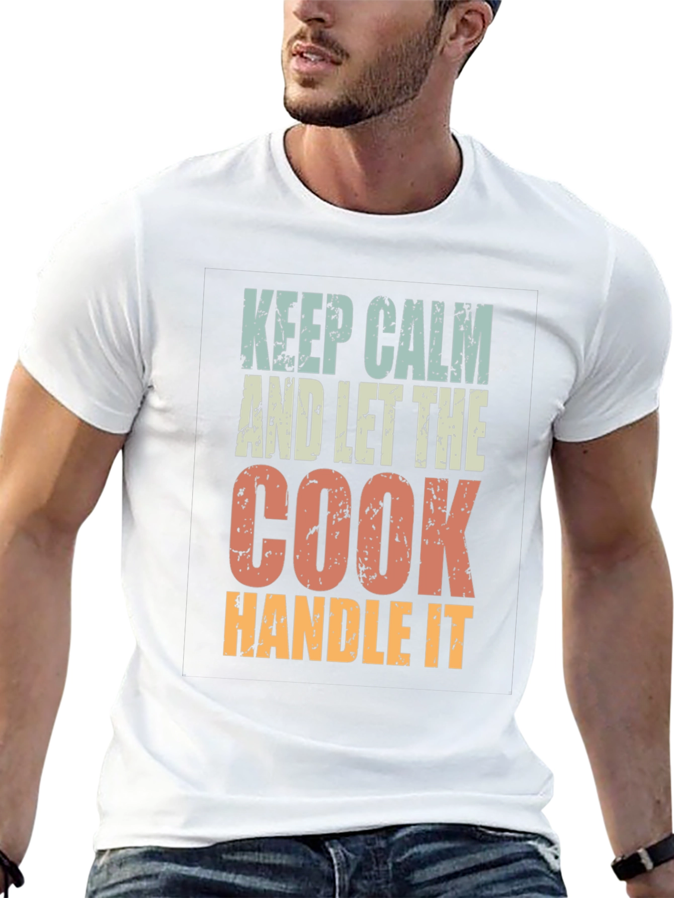Black Keep Calm Cook T-Shirt - Chef Gift Idea view 13