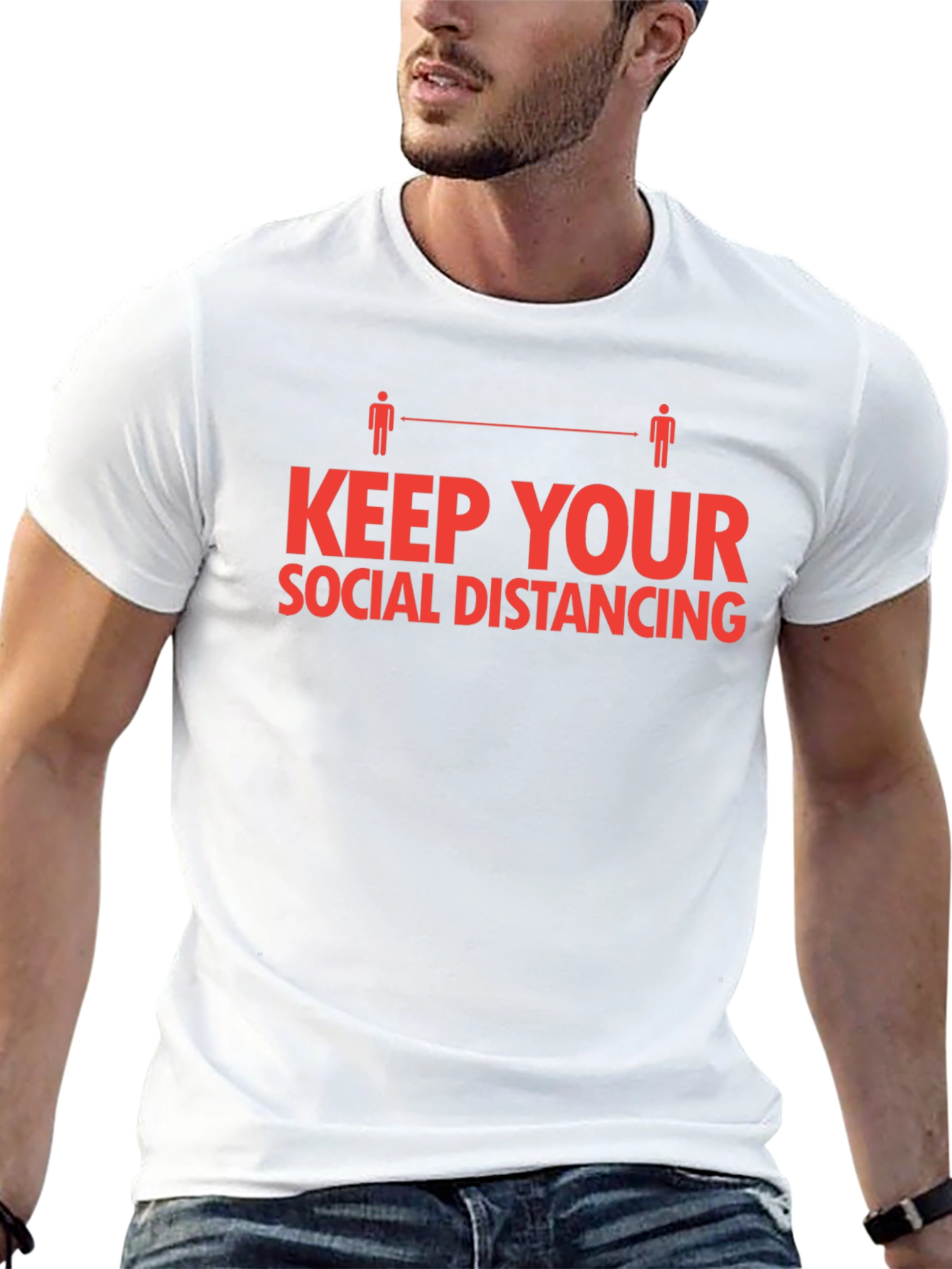 Black Social Distancing T-Shirt - Keep Your Distance view 13