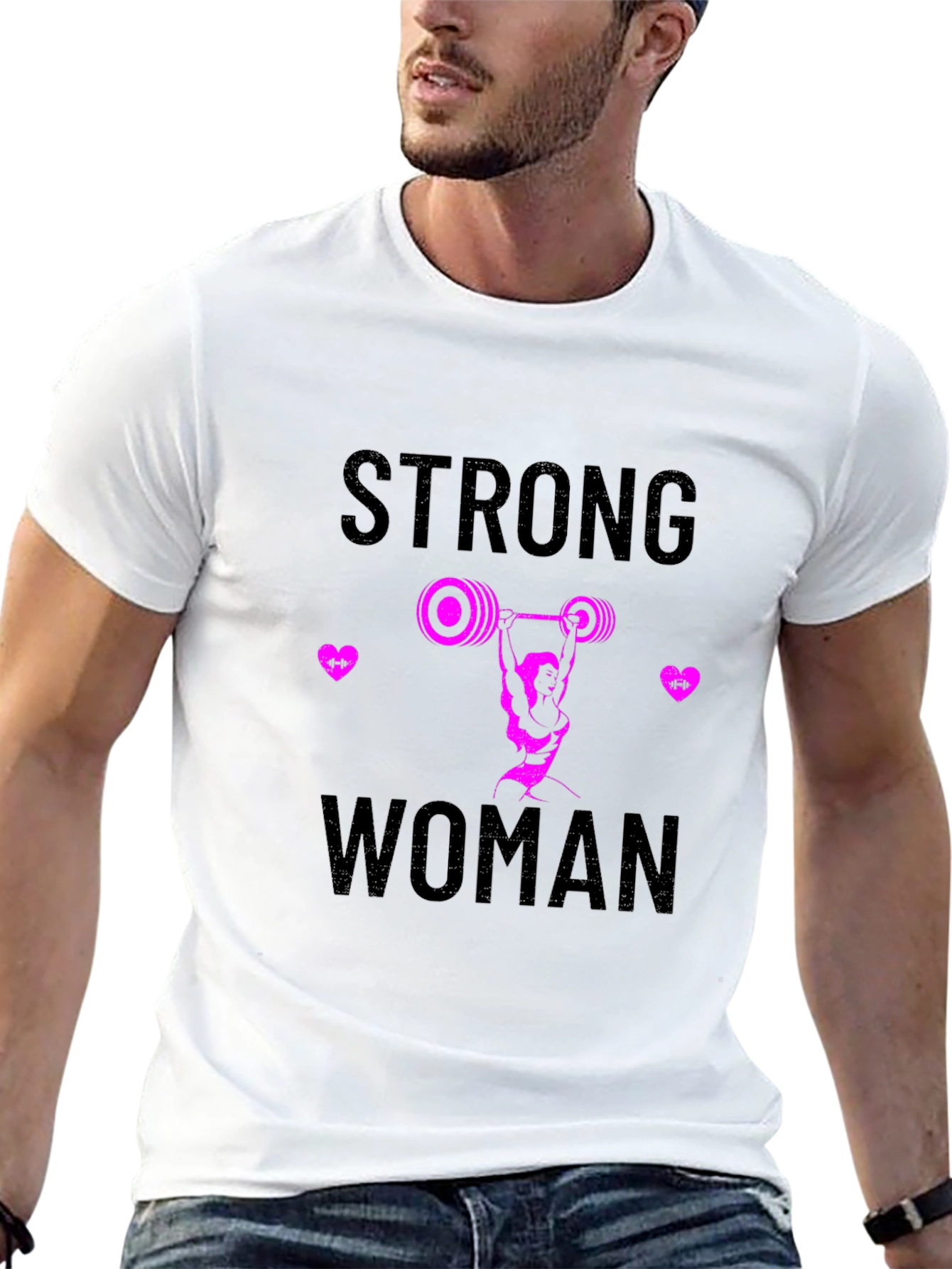 Black Strong Woman Graphic T-Shirt - Black view 13