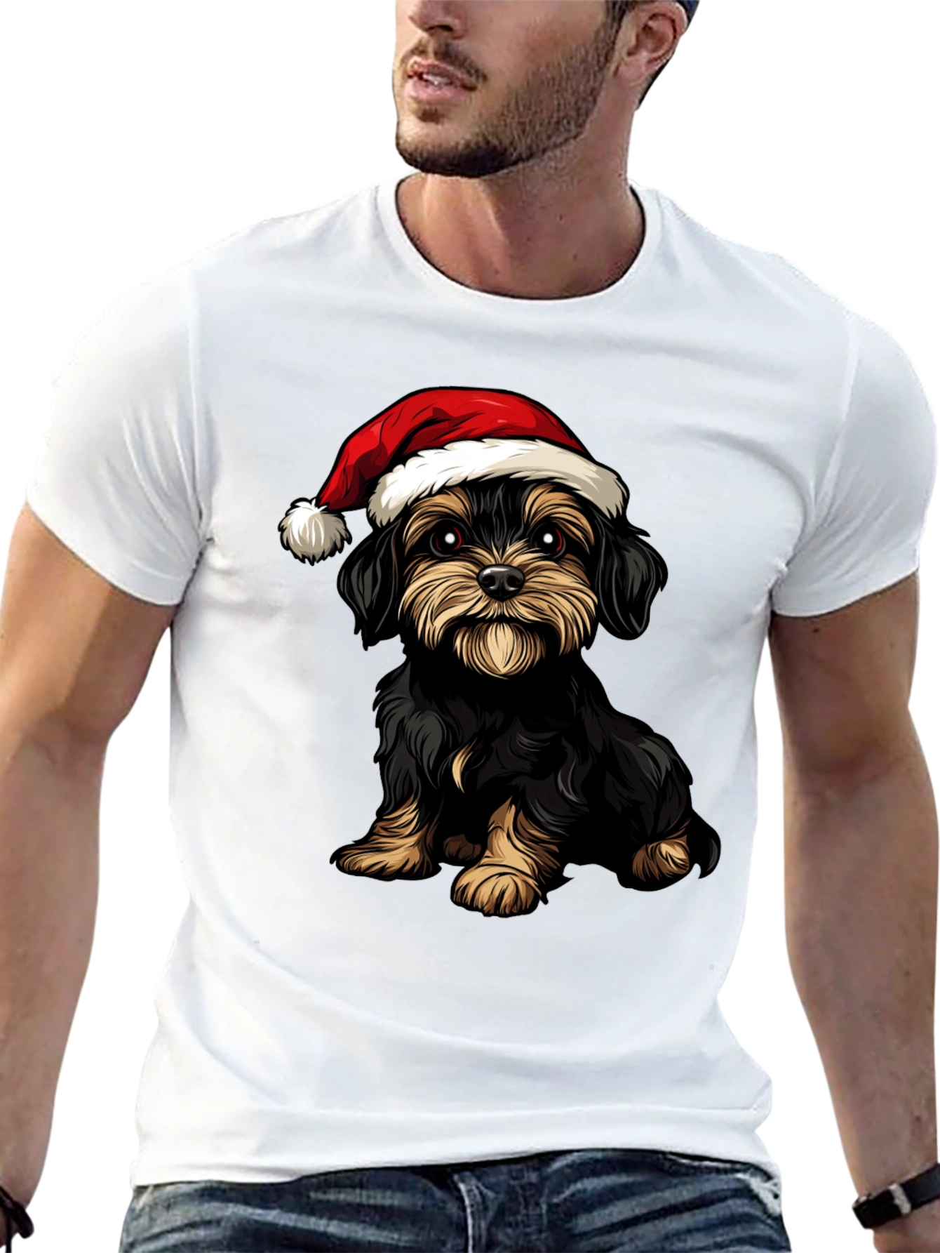 Black Christmas Dog T-Shirt view 13
