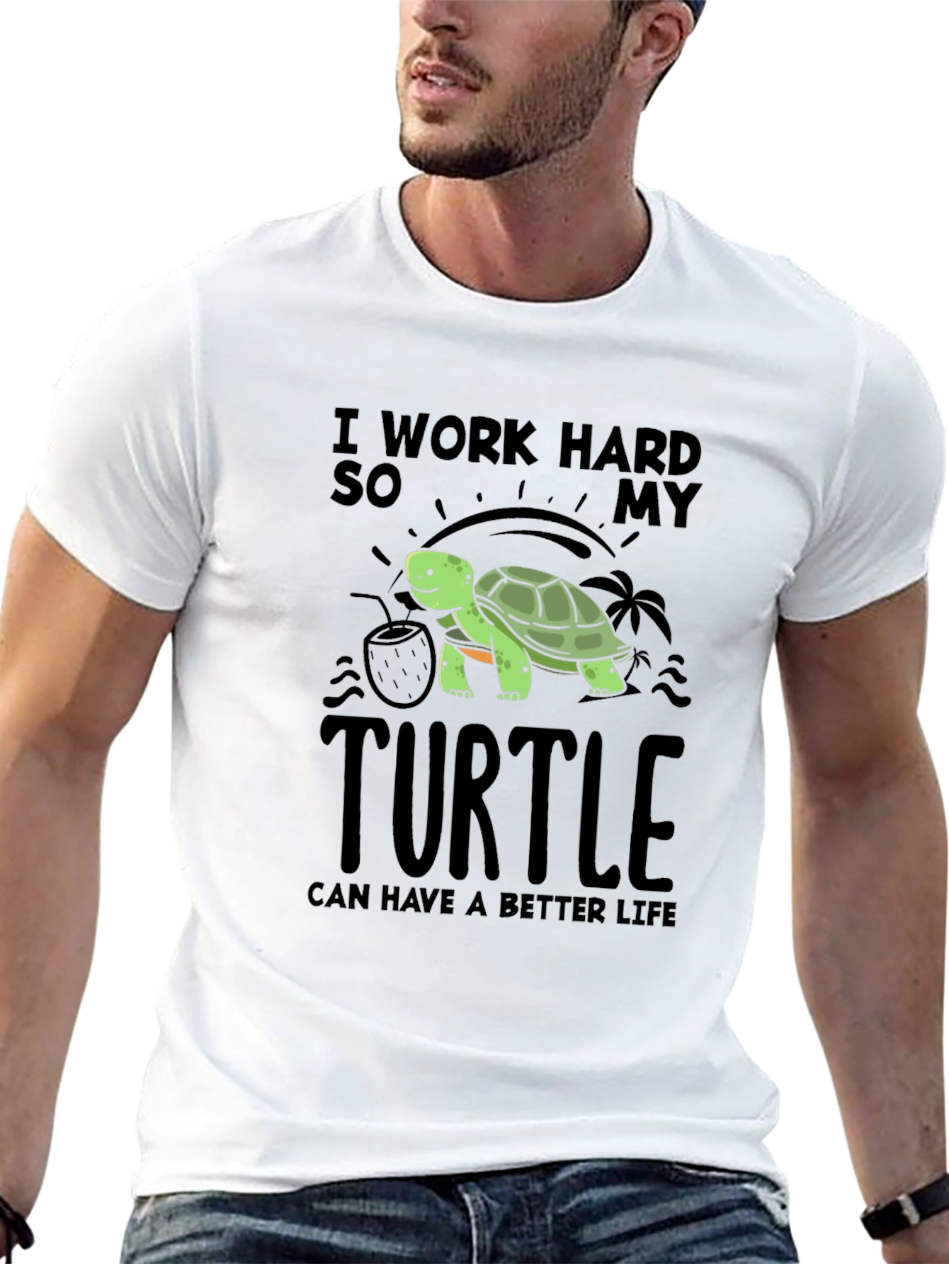 Black I Work Hard So My Turtle Can Have a Better Life T-Shirt view 13