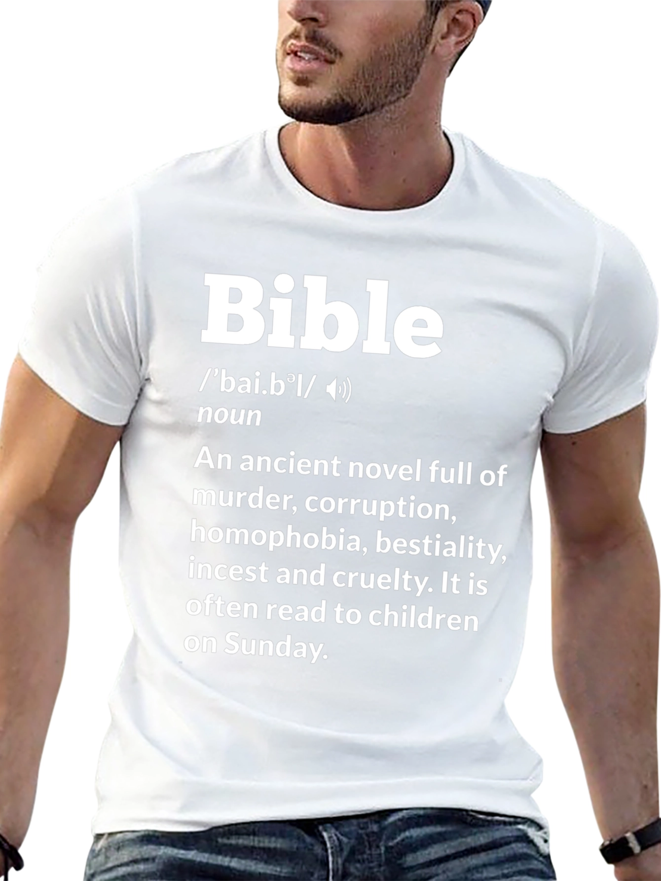 Black Bible Definition T-Shirt Funny Novel Atheist Tee view 13