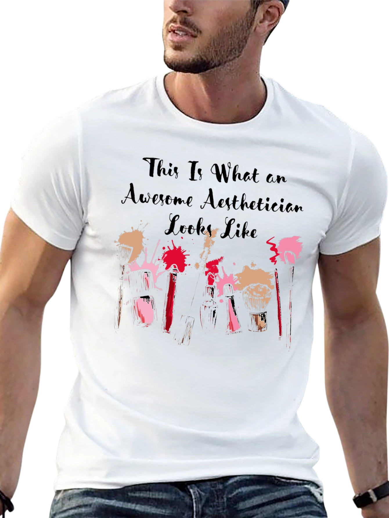 Black Awesome Aesthetician T-Shirt view 13