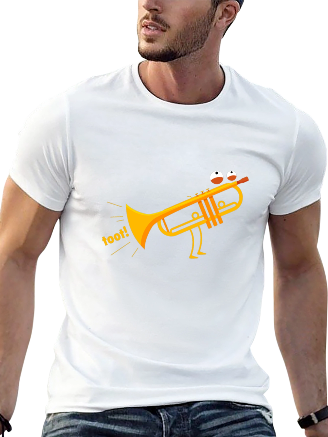 Black Funny Toot Trumpet Black T-Shirt view 13