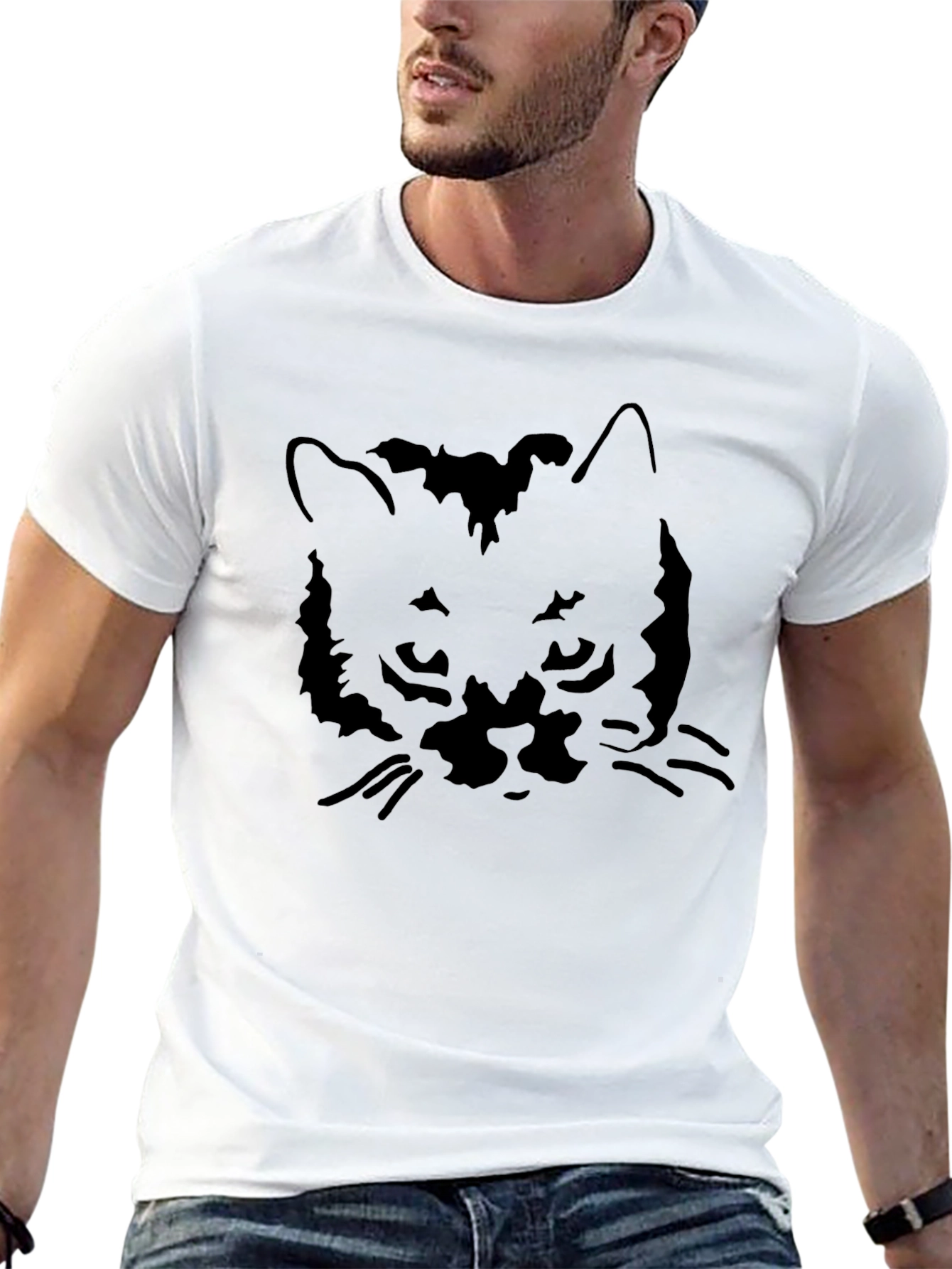 Black Black Cat Graphic Tee - Stylish Menswear view 13