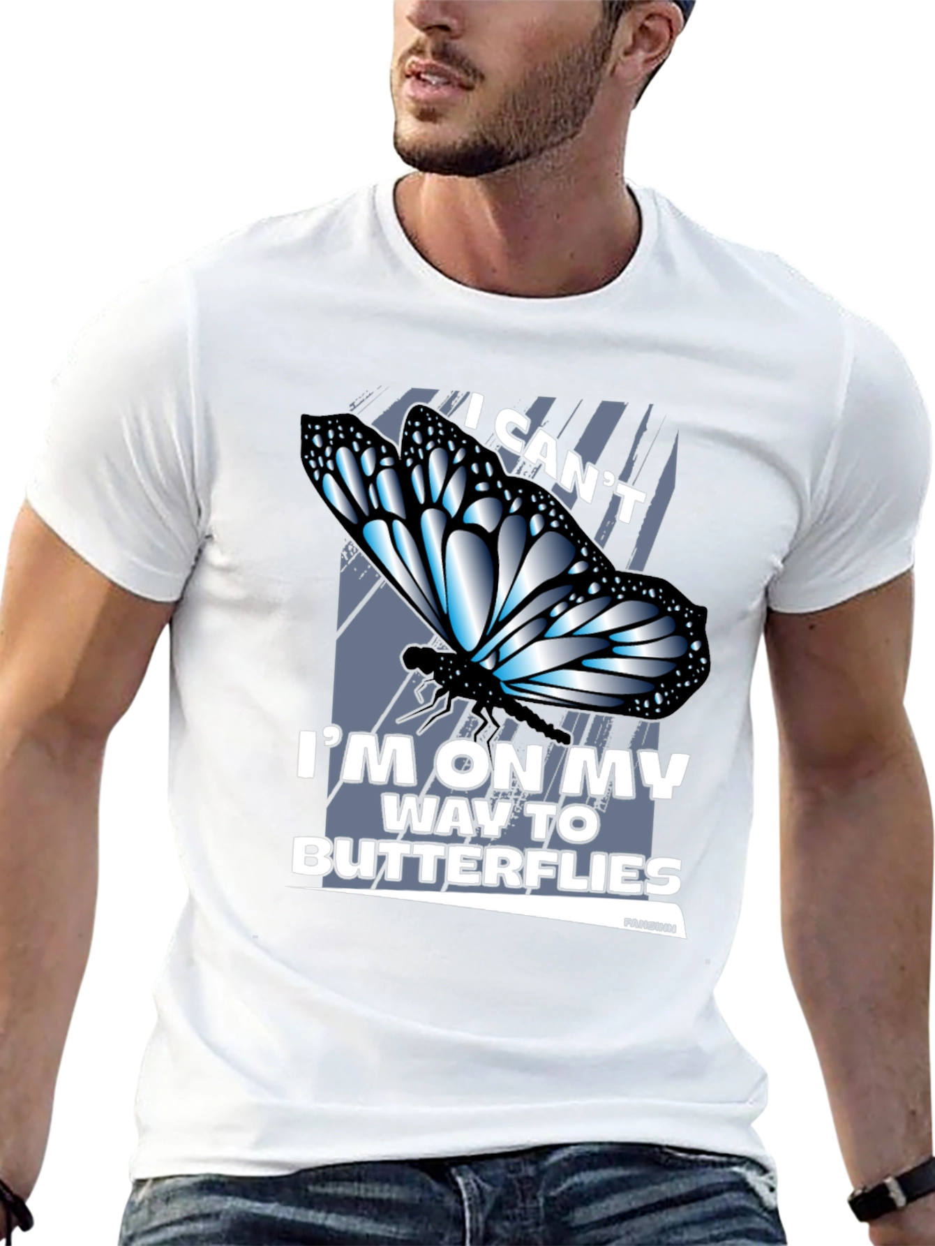 Black Butterfly Graphic T-Shirt - I Can't, Butterflies view 13