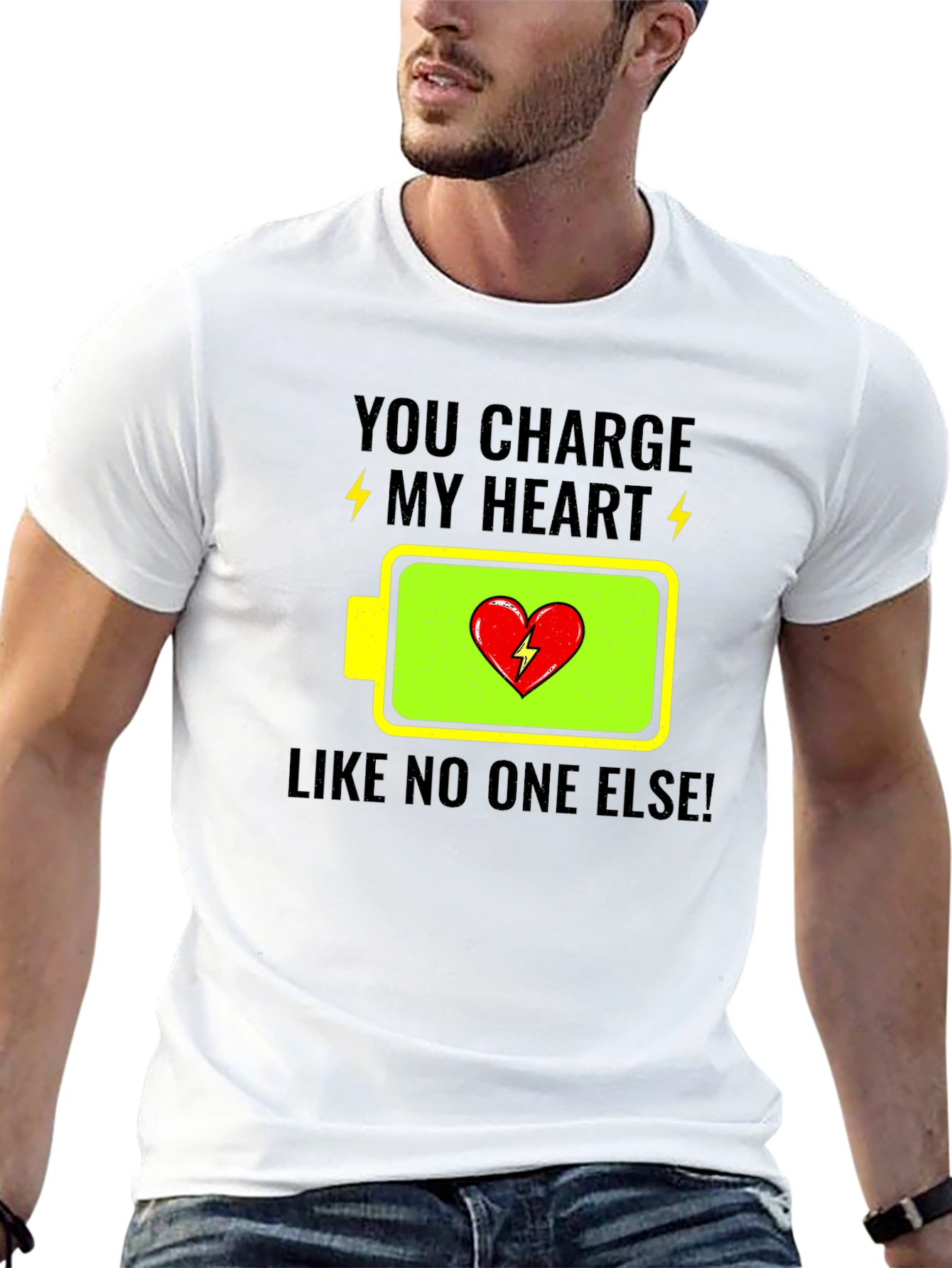 Black You Charge My Heart Graphic Tee - Black T-Shirt view 13