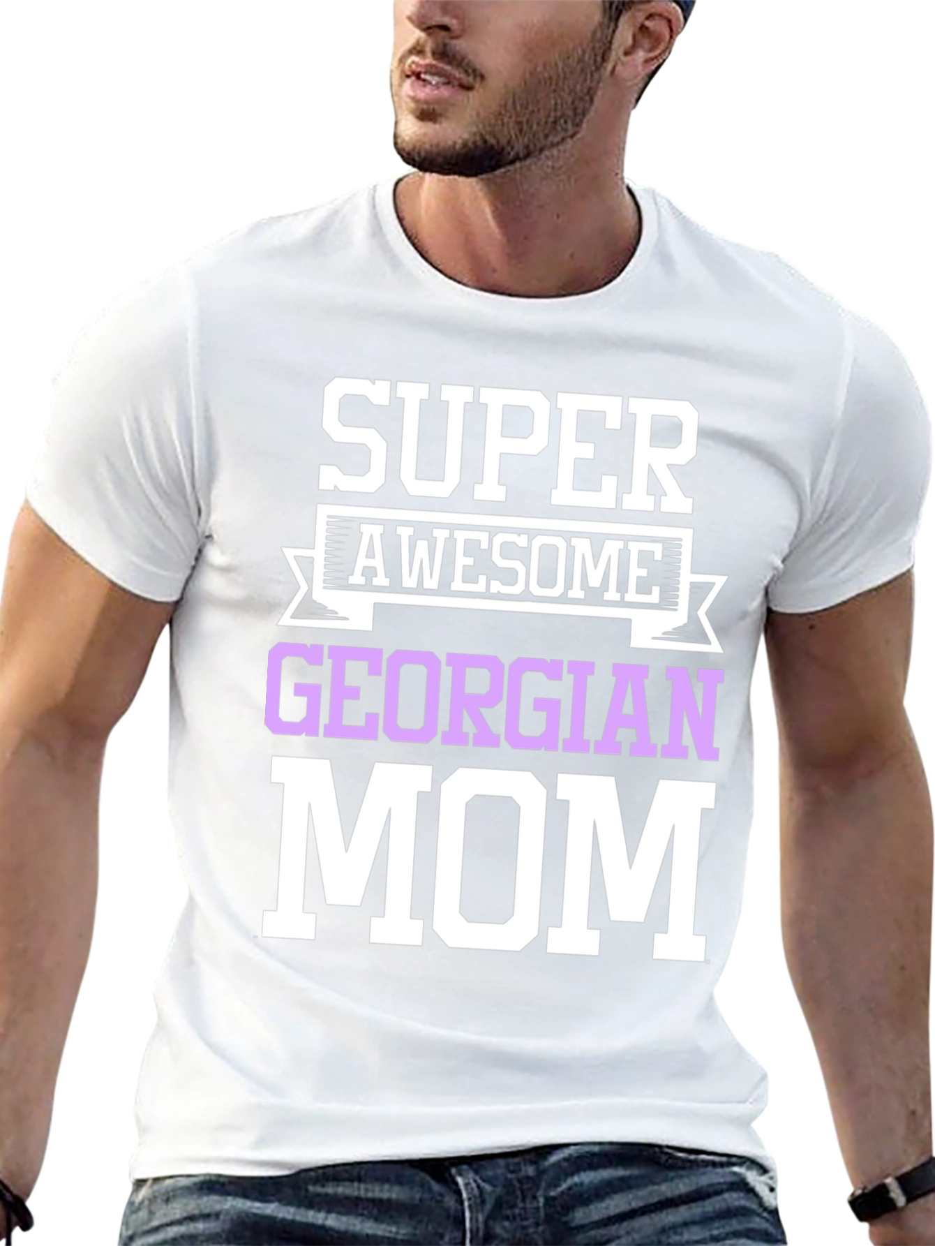 Black Super Awesome Georgian Mom T-Shirt view 13
