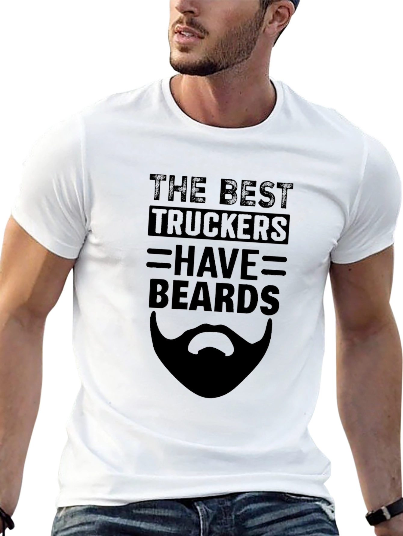 Black Trucker Beard Black Graphic Tee view 13