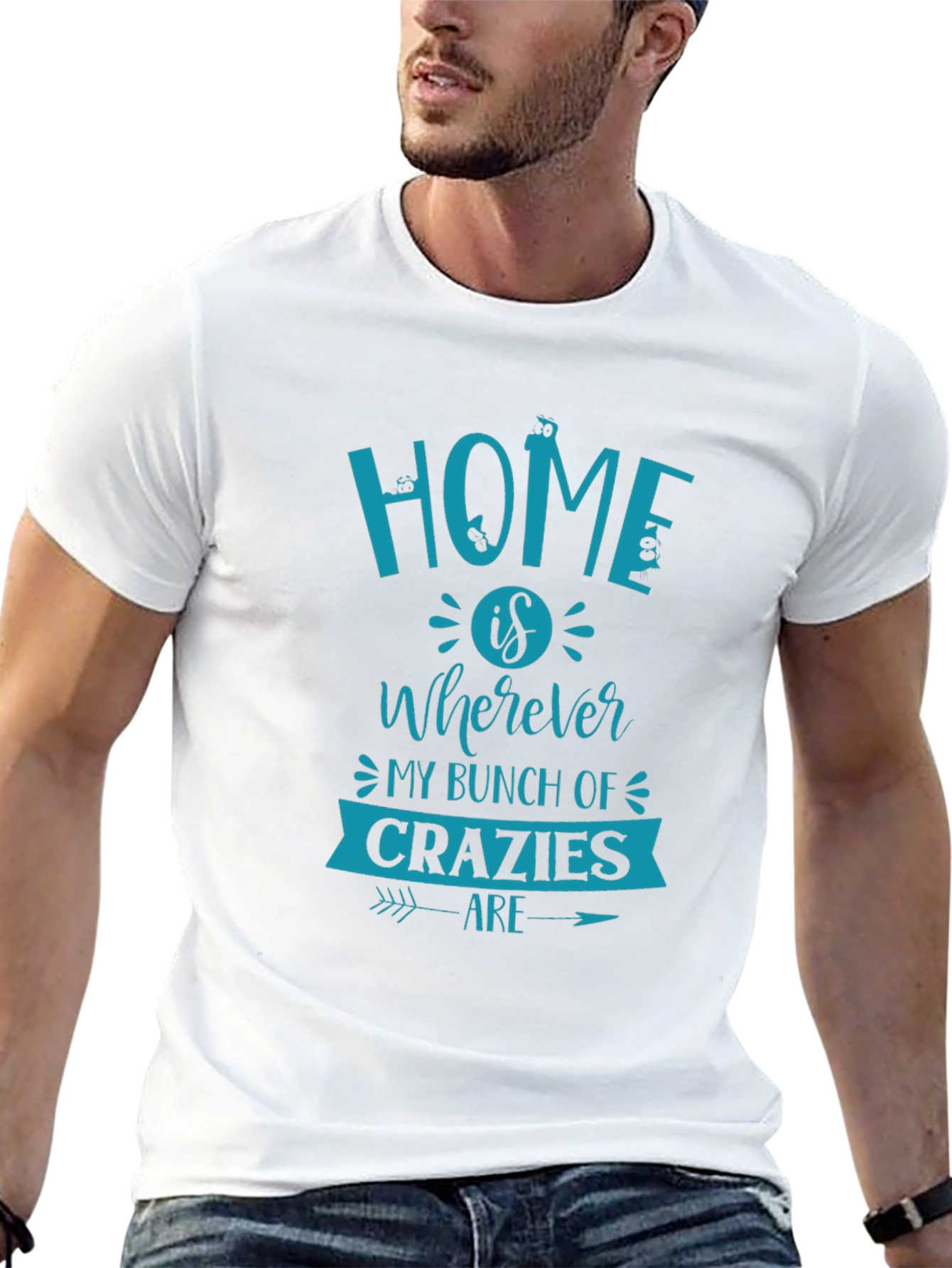 Black Home is Wherever My Bunch of Crazies Are T-Shirt view 13