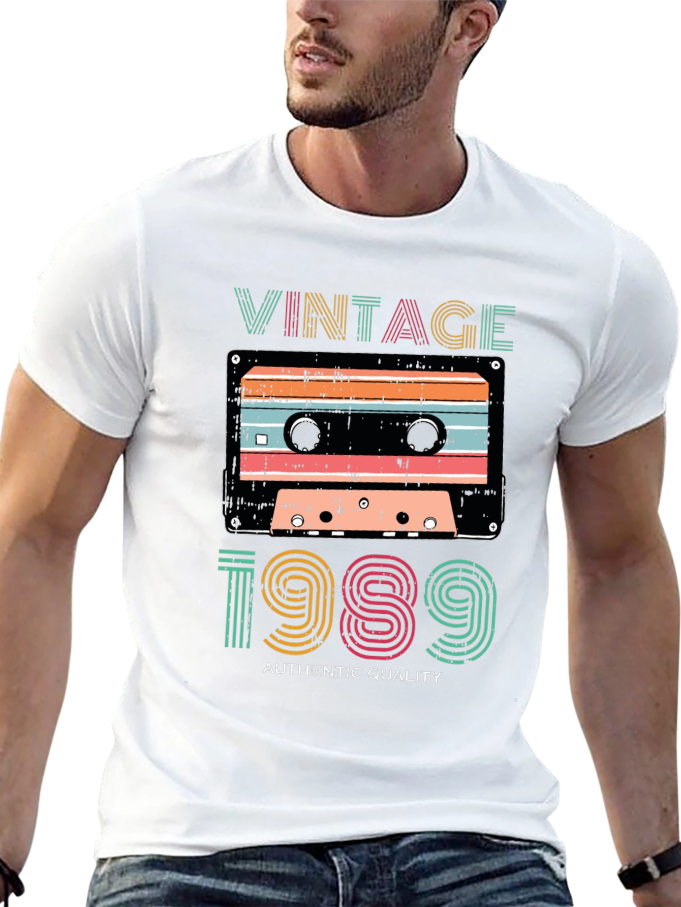 Black Vintage 1989 Cassette Tape Graphic T-Shirt view 13