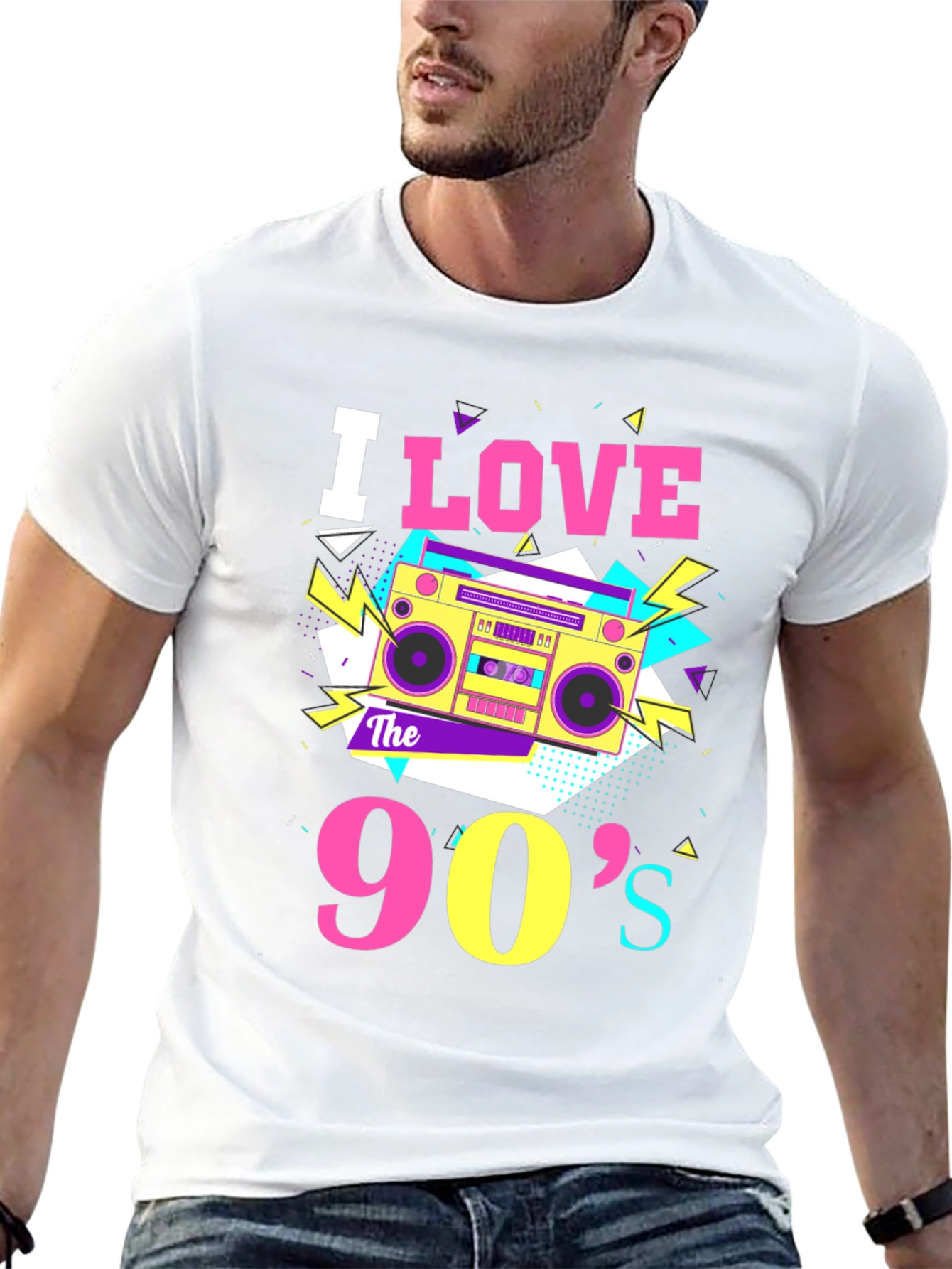 Black I Love the 90s Boombox Graphic Tee - Retro Style view 13