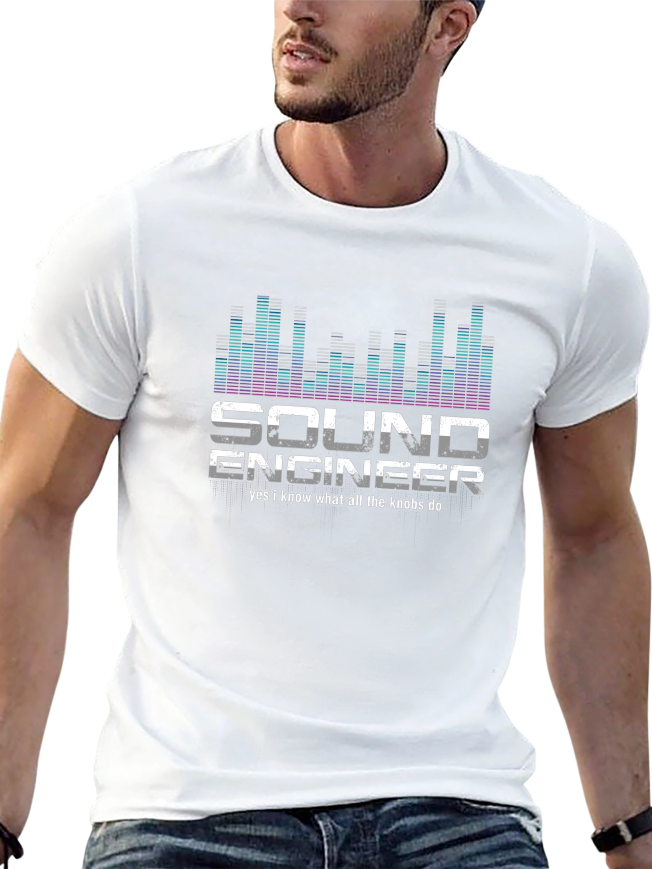 Black Sound Engineer T-Shirt: Yes I Know What All the Knobs Do! view 13