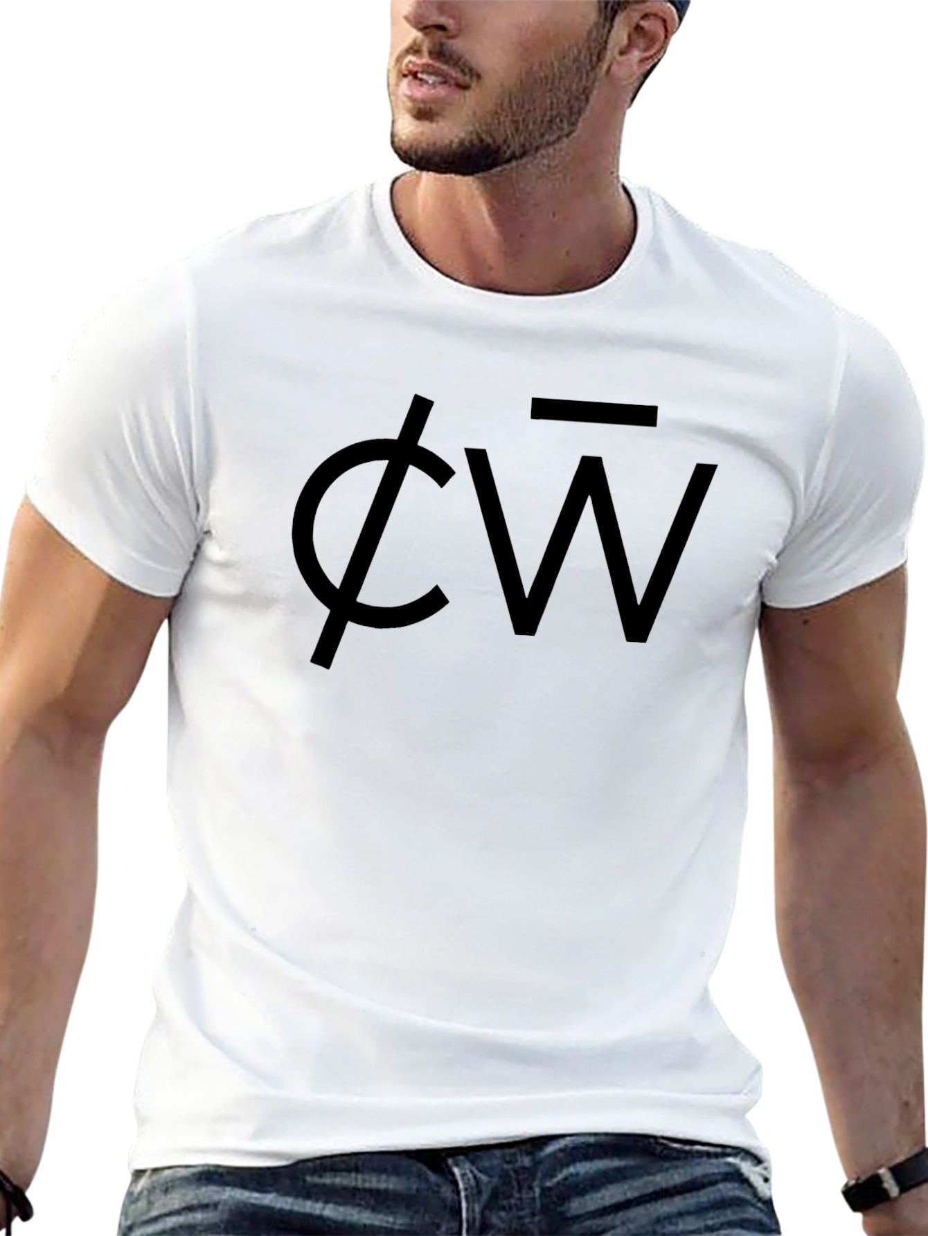 Black Black Graphic Tee - "CW" Design view 13
