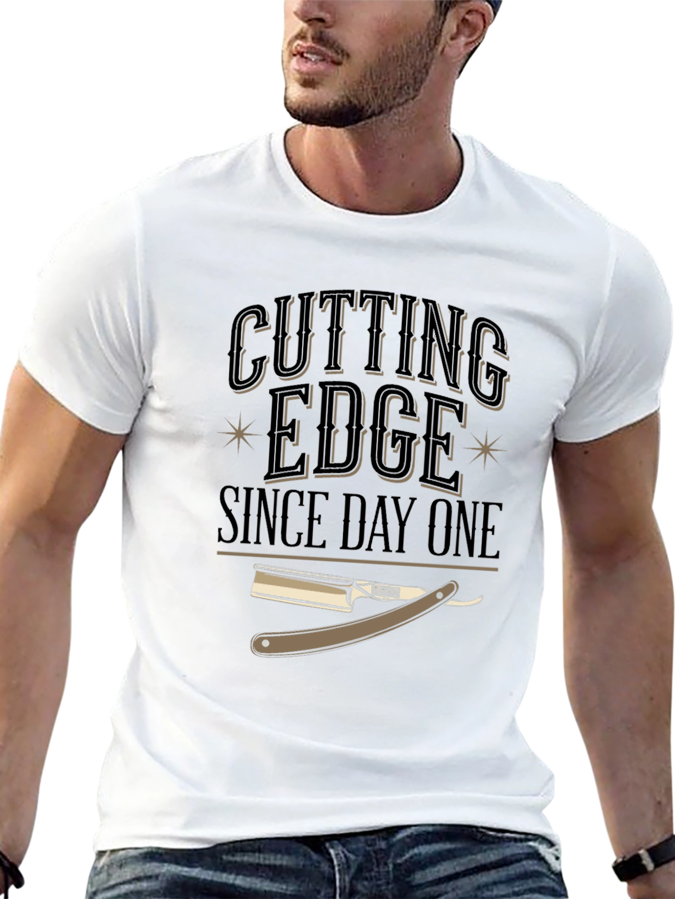 Black Cutting Edge Barber Style Black T-Shirt view 13