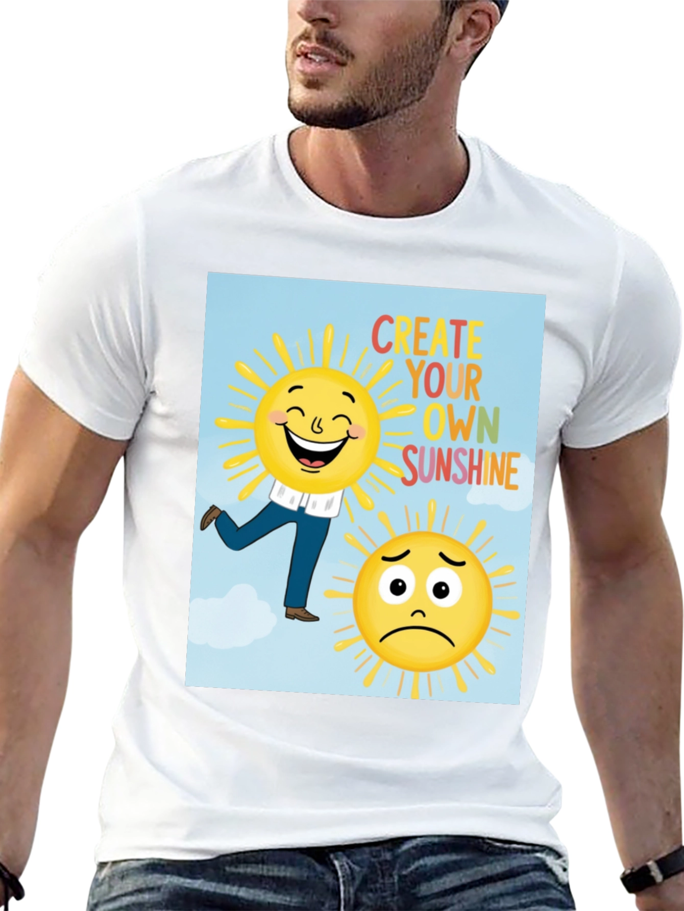 Black Cheerful Graphic T-Shirt: Create Your Own Sunshine Tee view 13