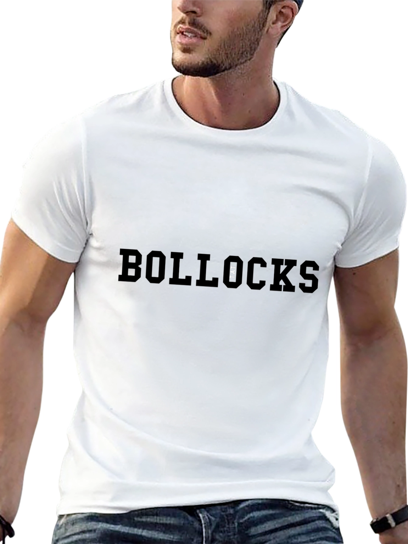 Black Bollox Graphic Tee - Bold Slogan Black T-Shirt view 13