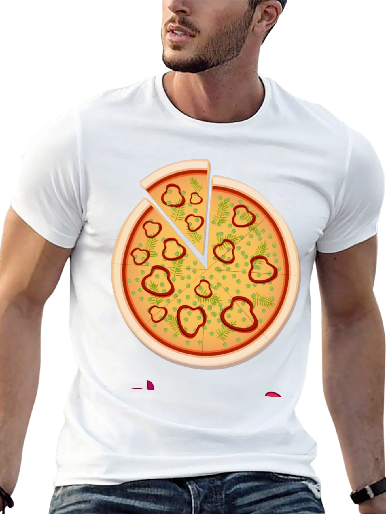 Black Pizza Graphic Tee - Unisex Crew Neck view 13