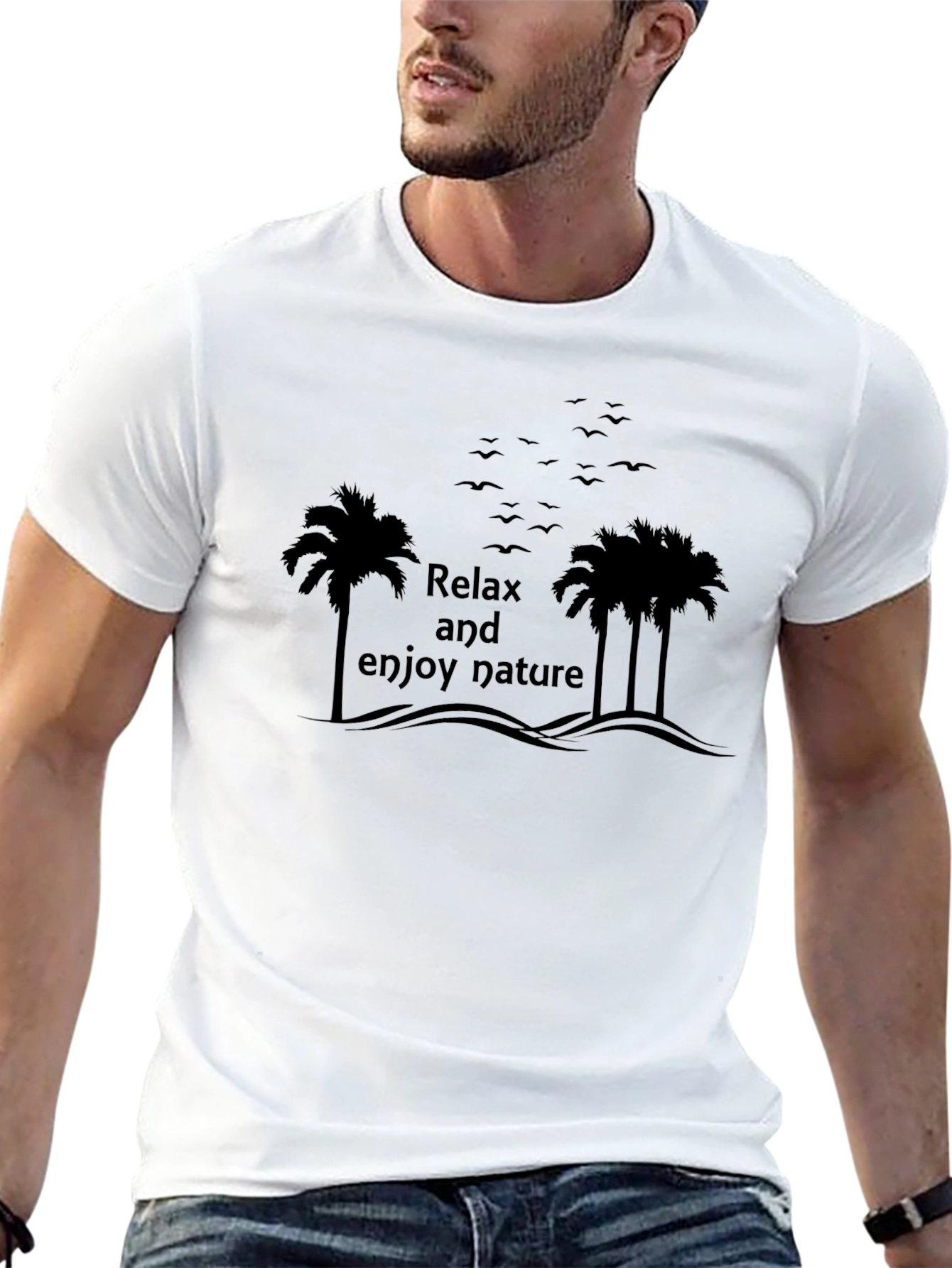 Black Relax & Enjoy Nature Black T-Shirt view 13