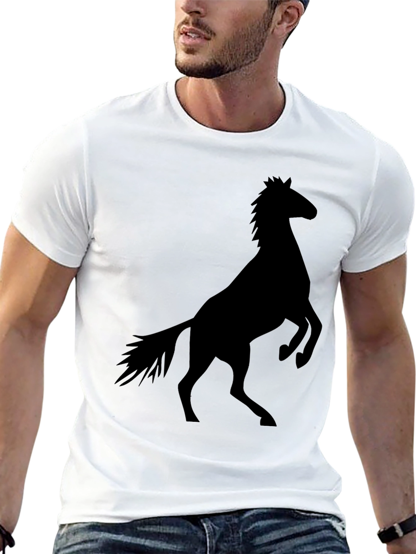 Black Black Horse Silhouette Graphic Tee view 13