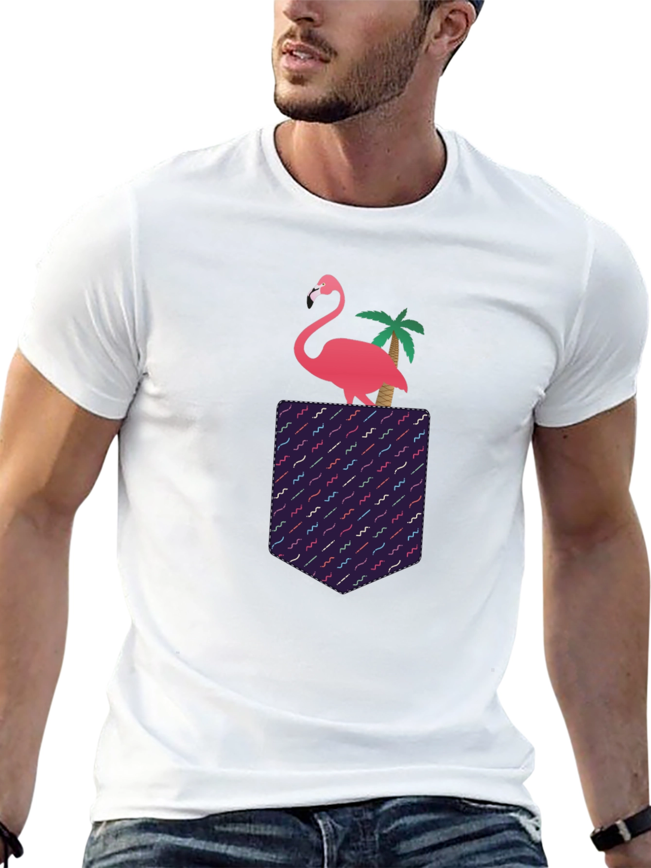 Black Flamingo Pocket T-Shirt view 13