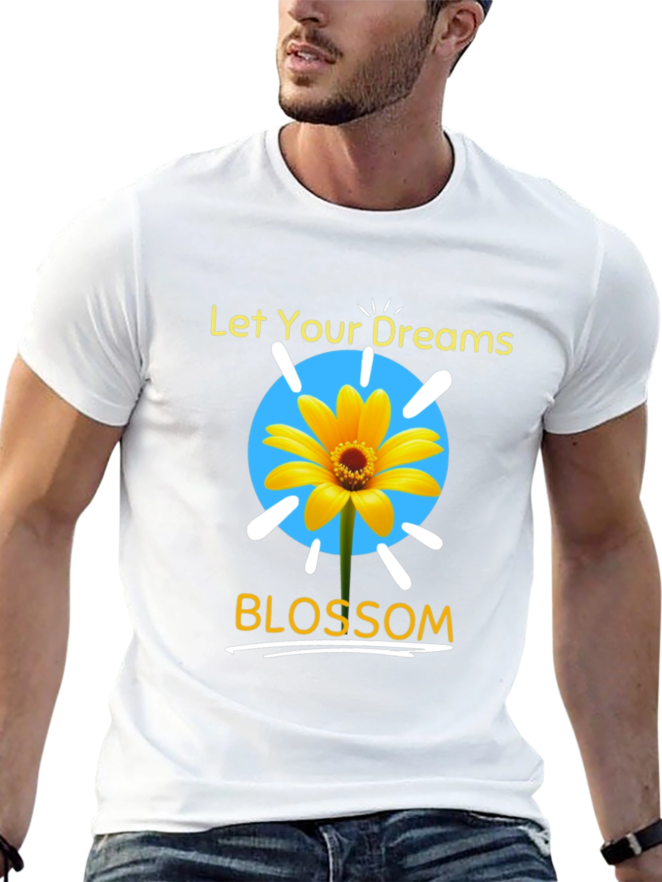 Black Dream Blossom Graphic Tee - Black Unisex T-Shirt view 13