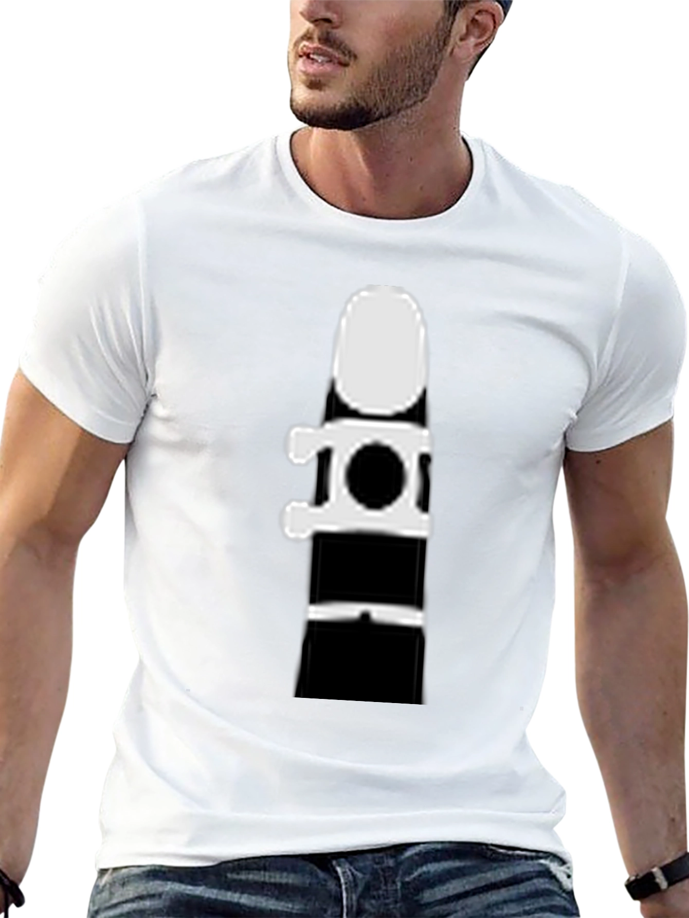 Black Clarinet Silhouette Graphic Tee - Black Cotton T-Shirt view 13