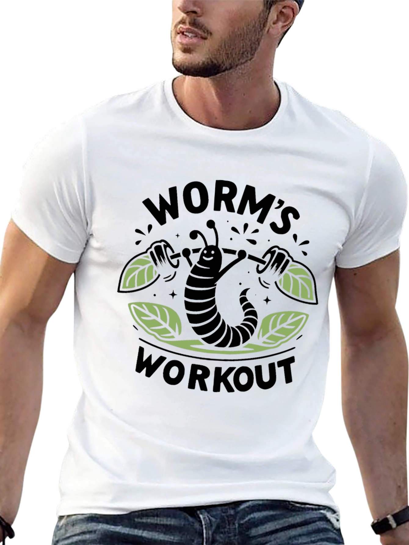 Black Worm's Workout T-Shirt - Black Cotton Tee view 13