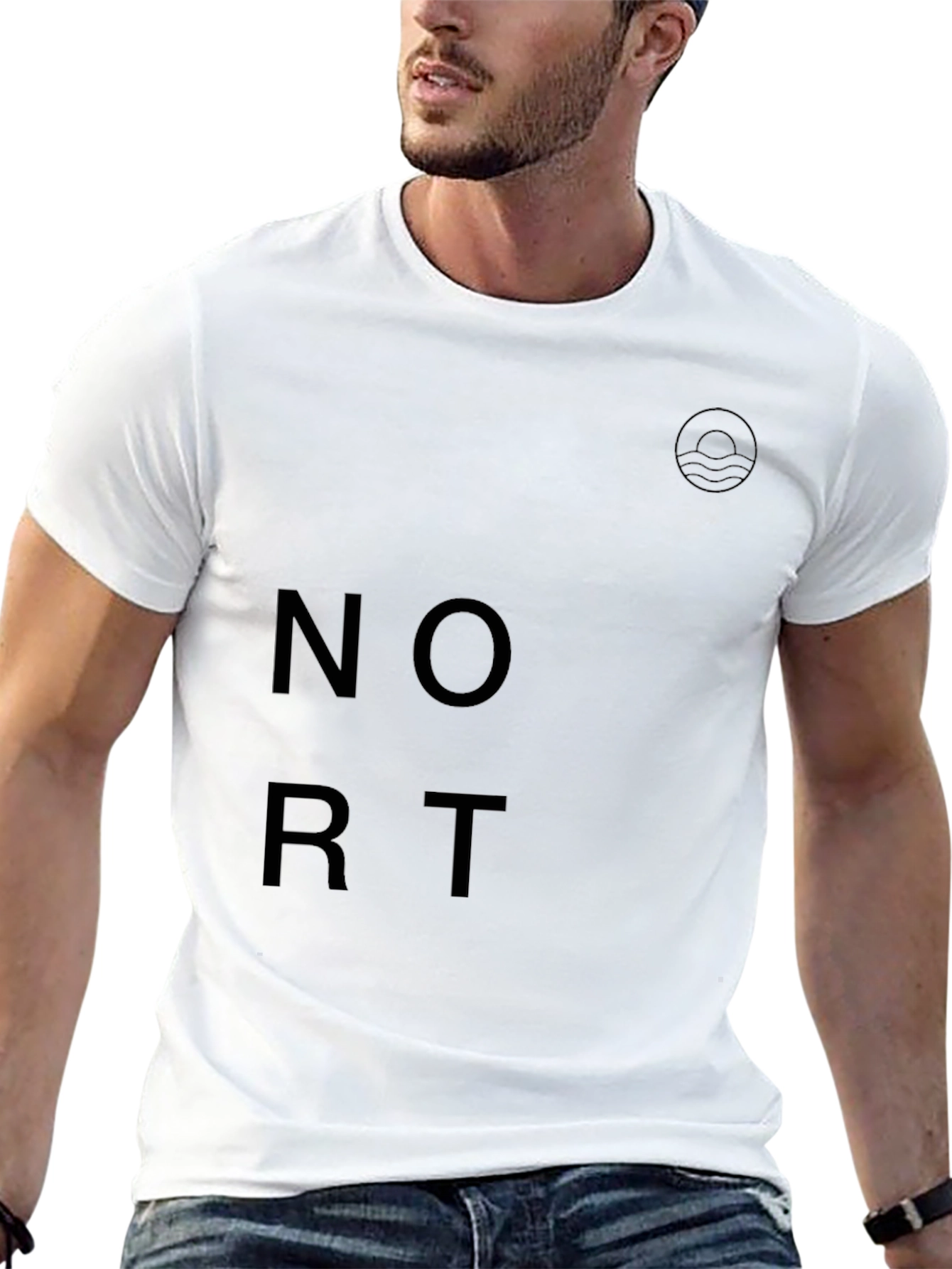 Black Modern Black Graphic Tee - "Nort" Design view 13
