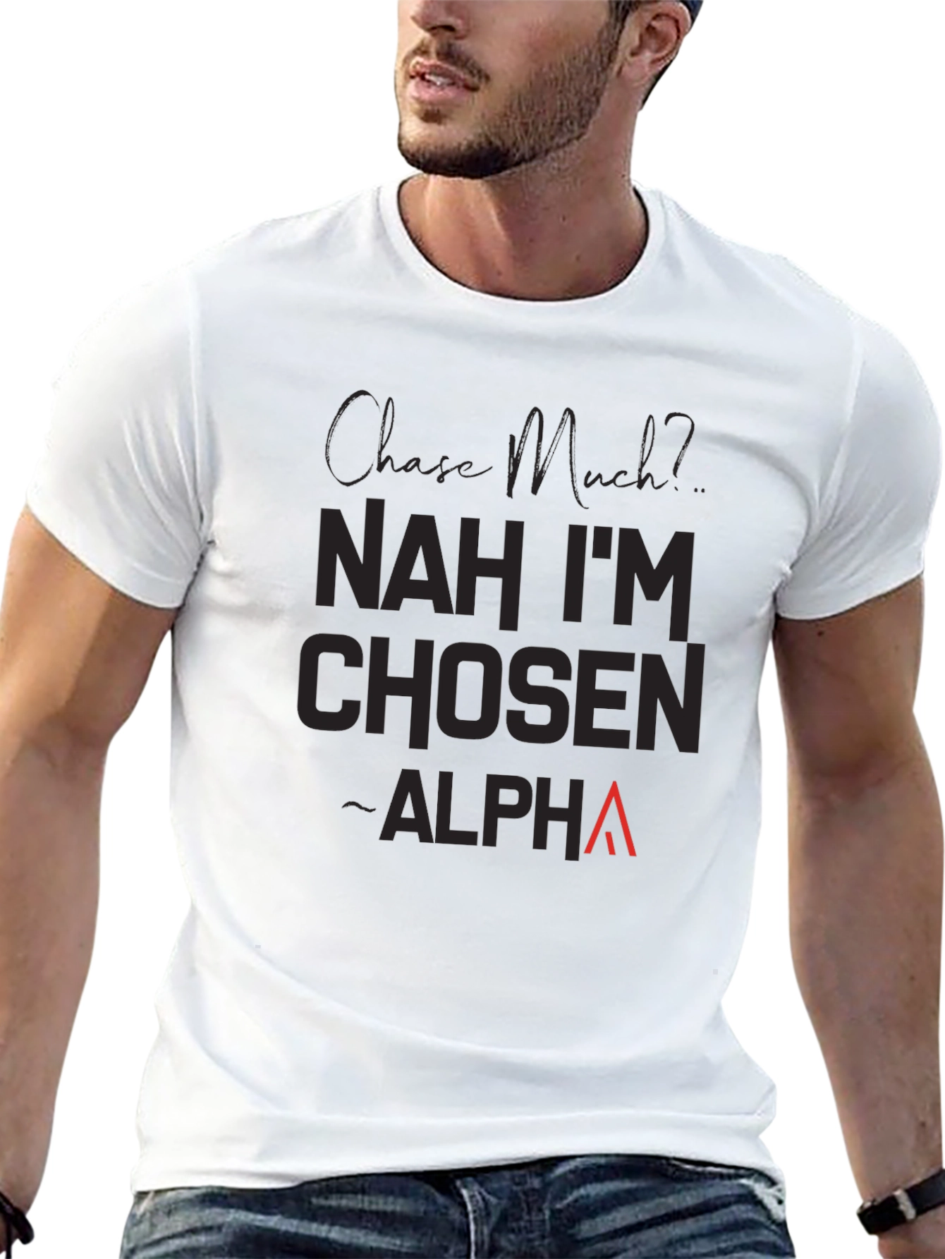 Black Nah I'm Chosen Alpha T-Shirt view 13