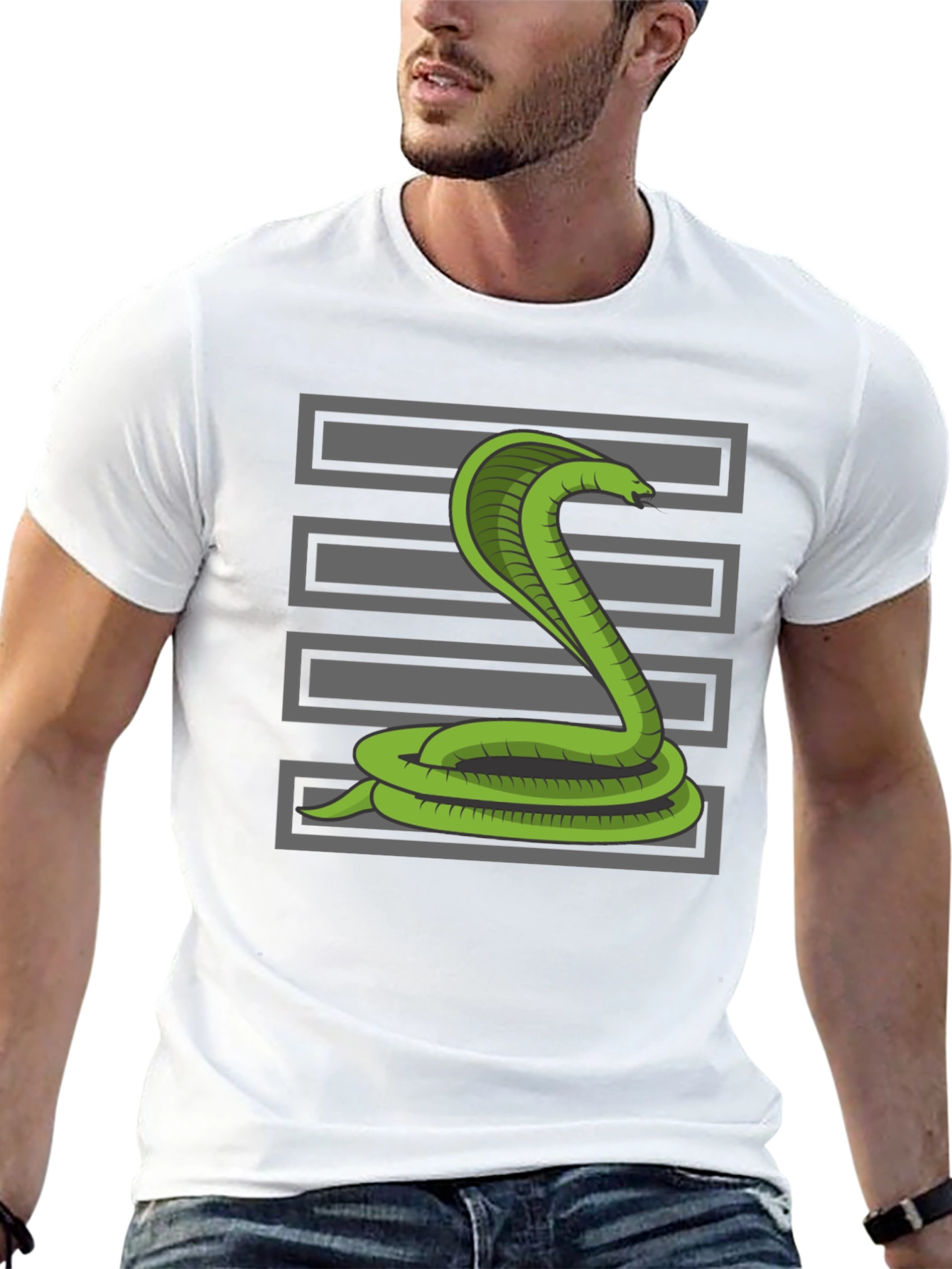 Black Cobra Snake T-Shirt - Graphic Tee for Men view 13