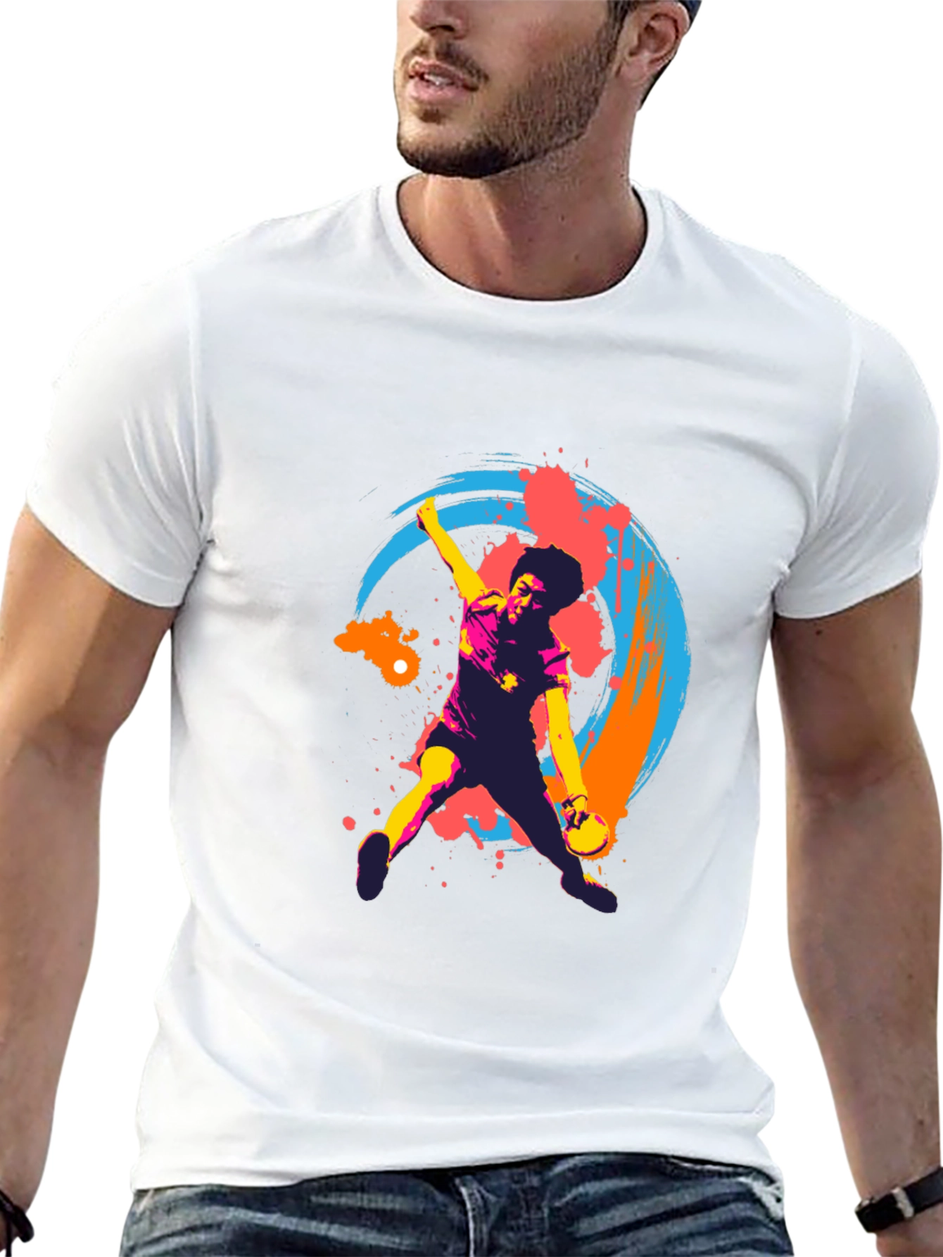 Abstract Sport Graphic Black T-Shirt - 13