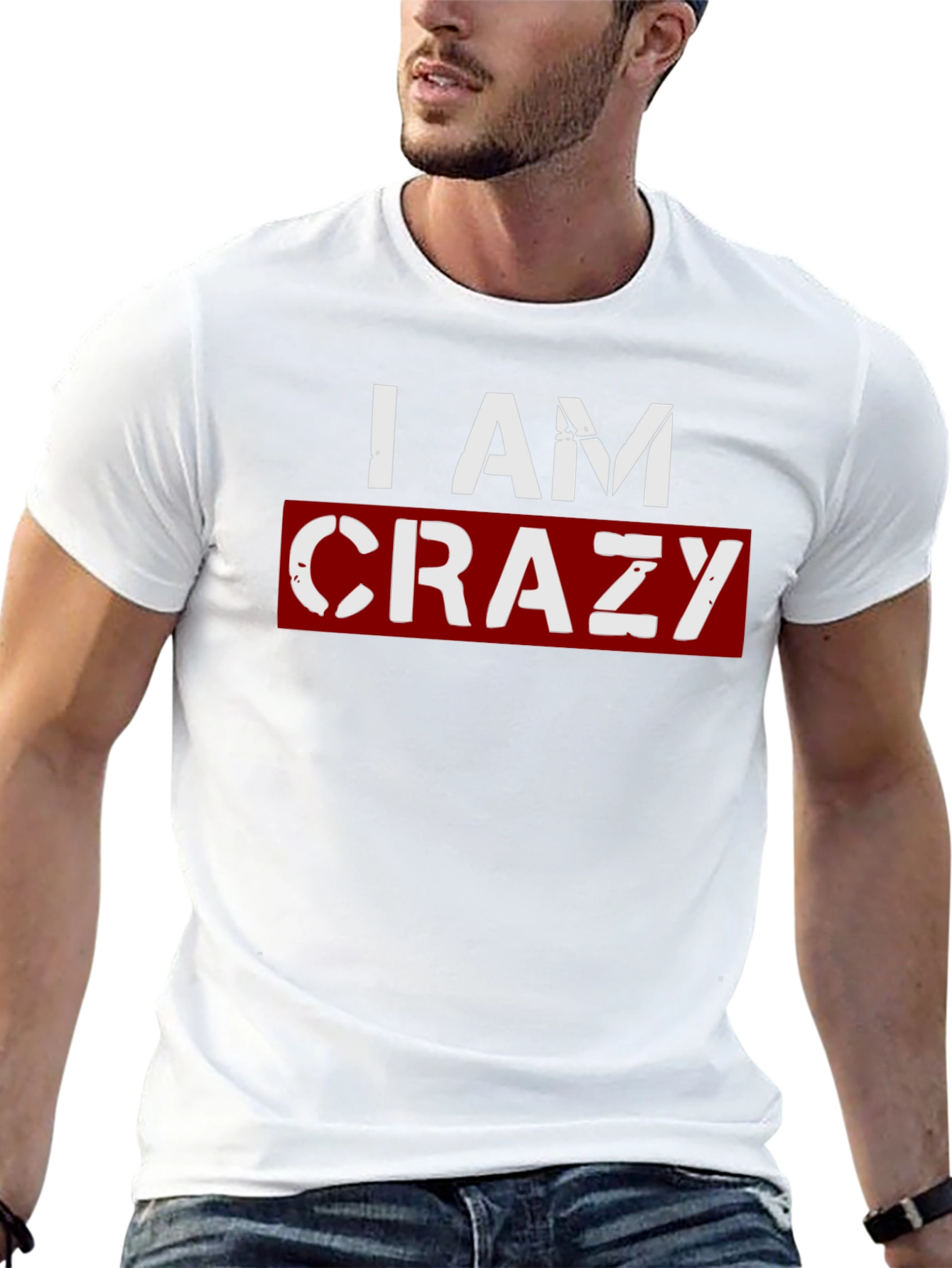 Black I AM CRAZY Graphic T-Shirt - Black view 13