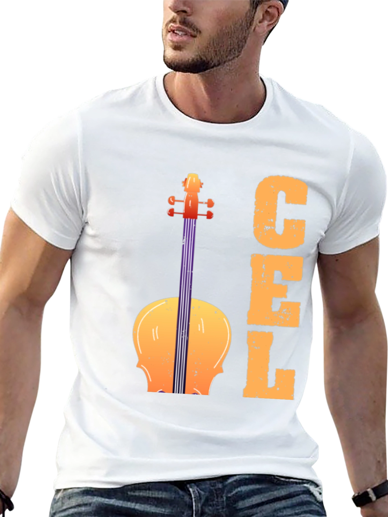 Black Cello Graphic Tee - Musical Instrument T-Shirt view 13