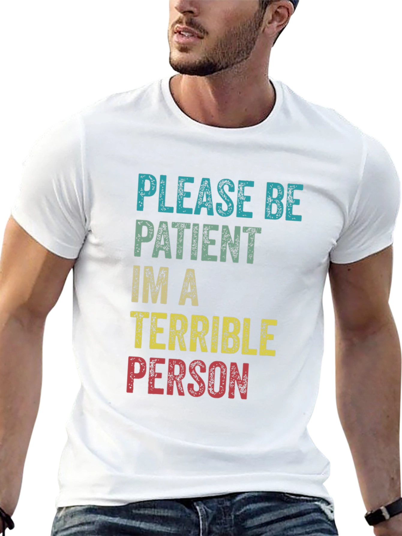 Black Please Be Patient Funny Graphic Tee view 13