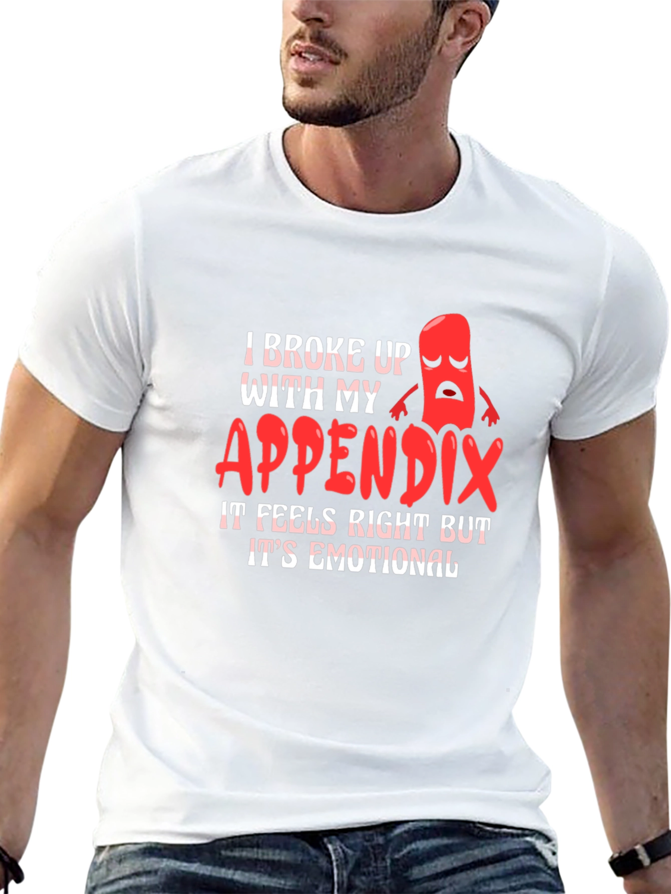 Black Funny Appendectomy T-Shirt - I Broke Up With My Appendix view 13